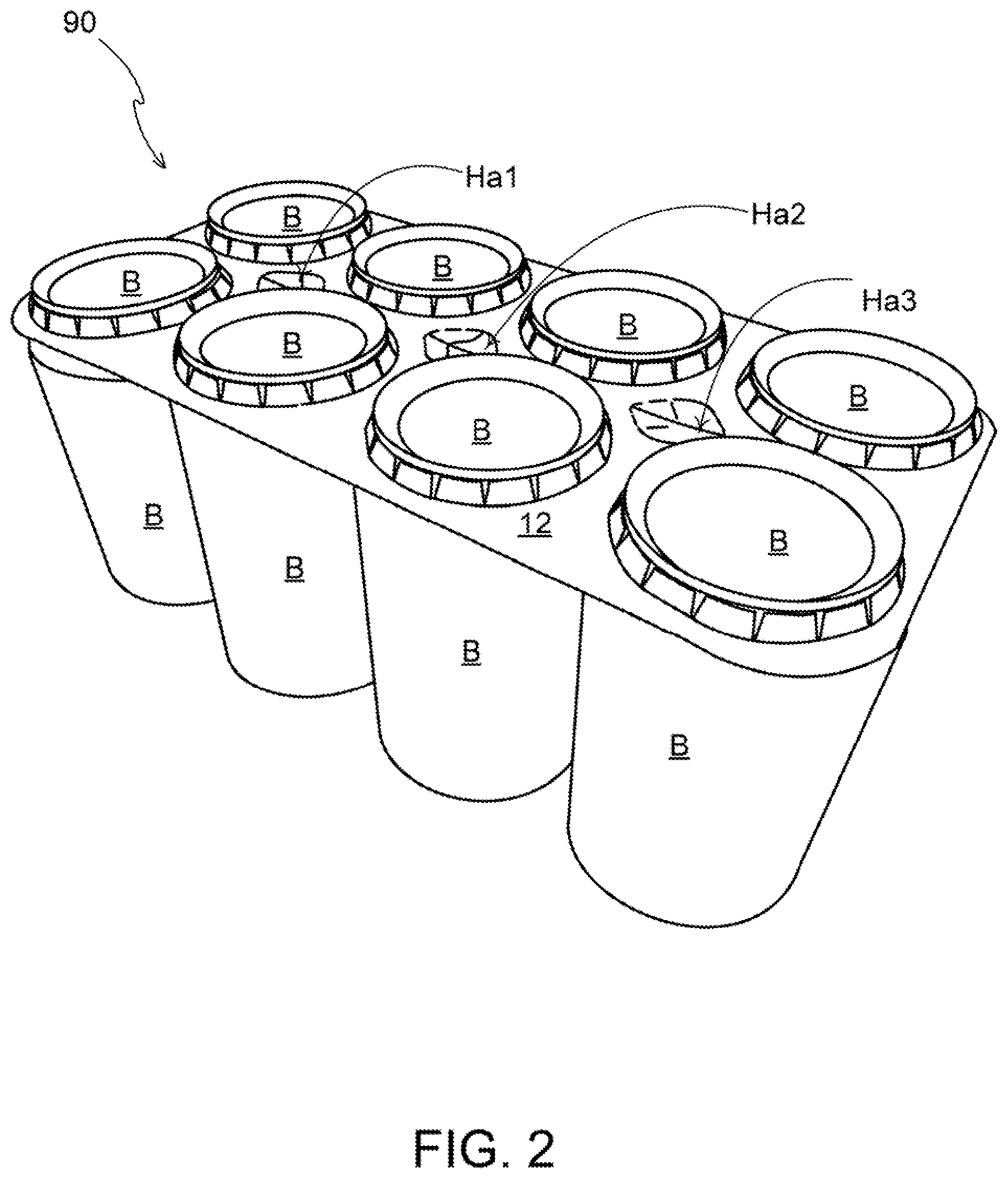 Patent US12448190 Figure 2 – Article carriers and blanks therefor
