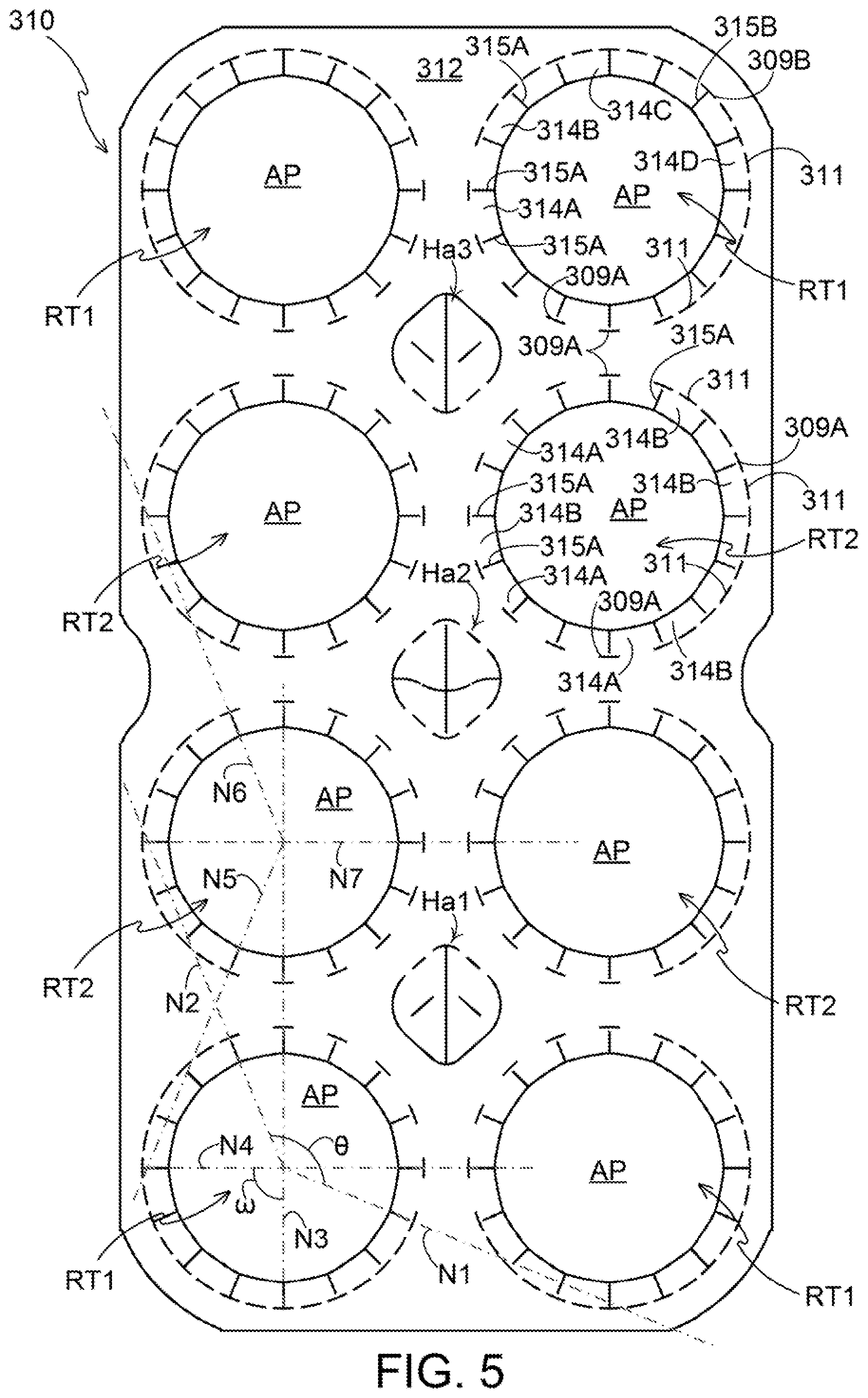 Patent US12448190 Figure 5 – Article carriers and blanks therefor