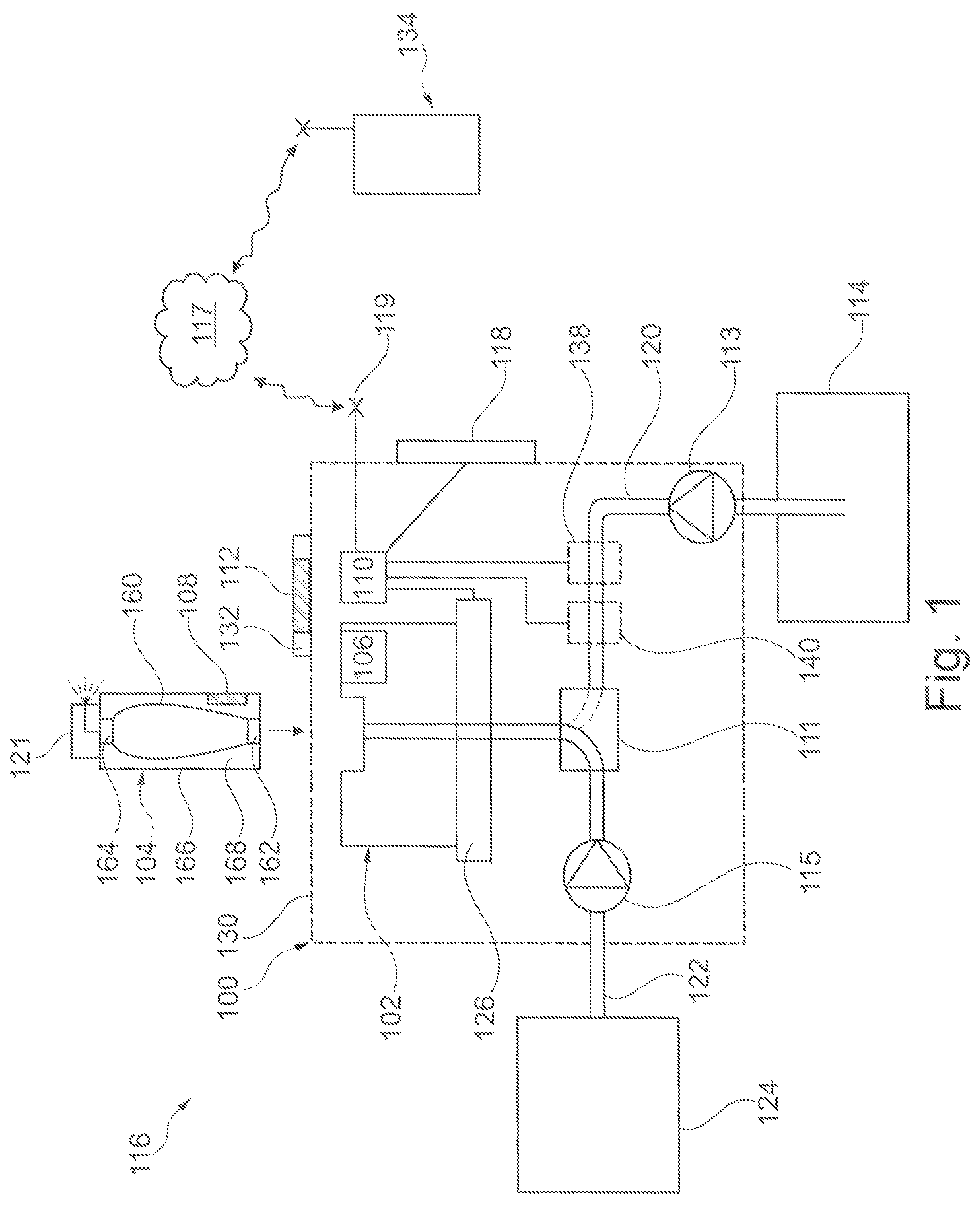 Patent US12448202 Figure 1 – Refillable dispenser can with refill valve and outlet valve and a bag for receiving an active substance