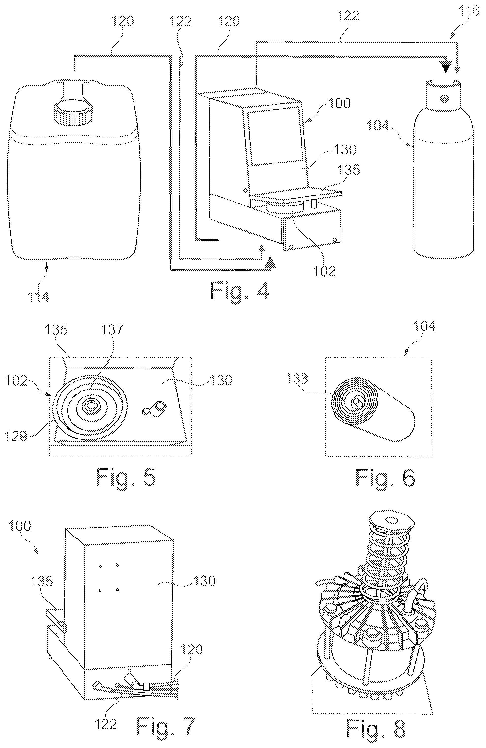 Patent US12448202 Figure 3 – Refillable dispenser can with refill valve and outlet valve and a bag for receiving an active substance