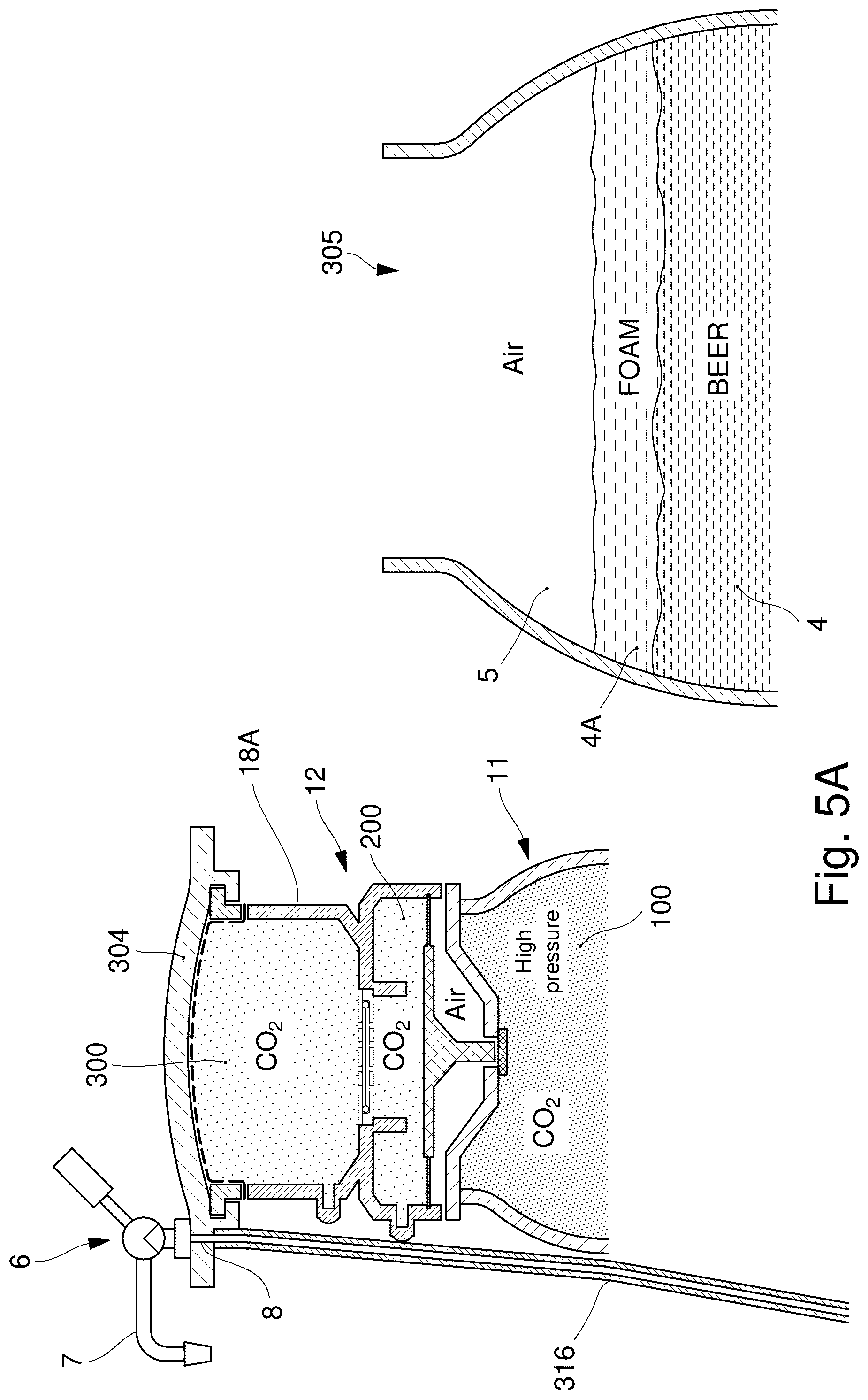 Patent US12448203 Figure 7 – Pressure regulating system for a beverage container and beverage container provided therewith