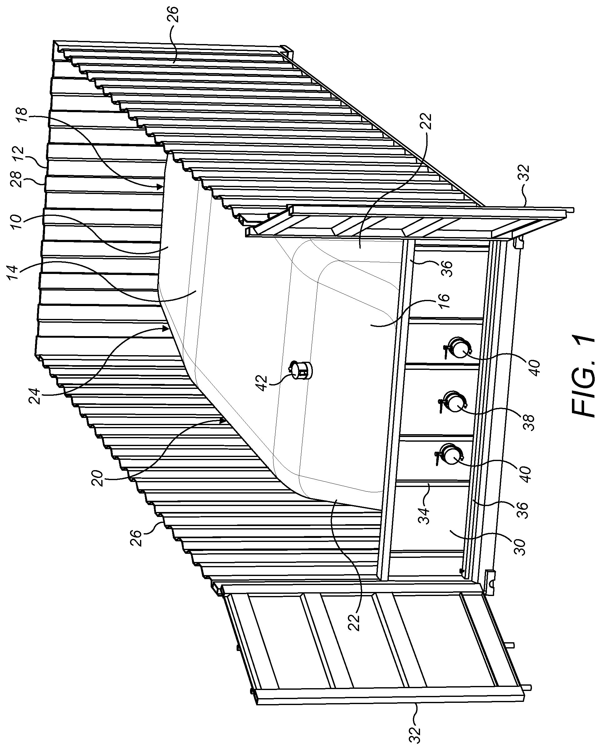 Patent US12448205 Figure 1 – Flexible tank with a mixing member