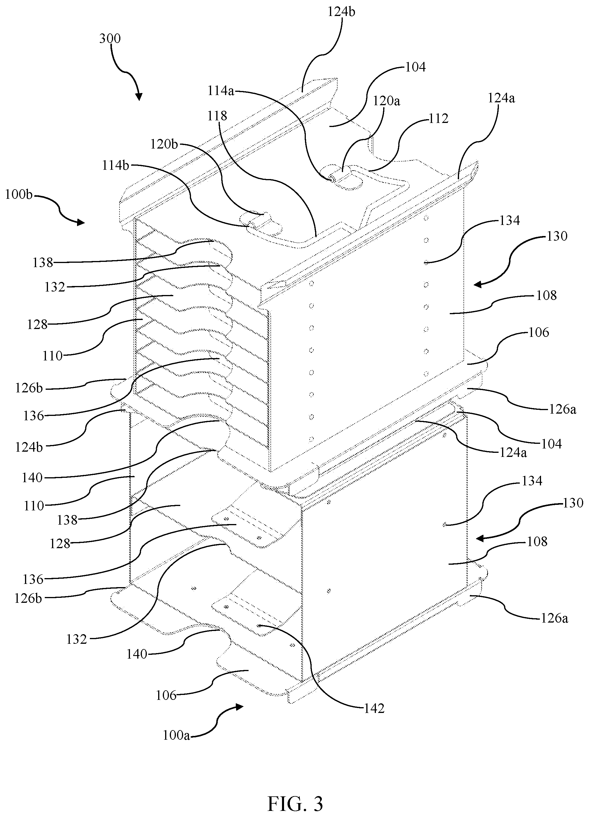 Patent US12448206 Figure 4 – Stackable rack system
