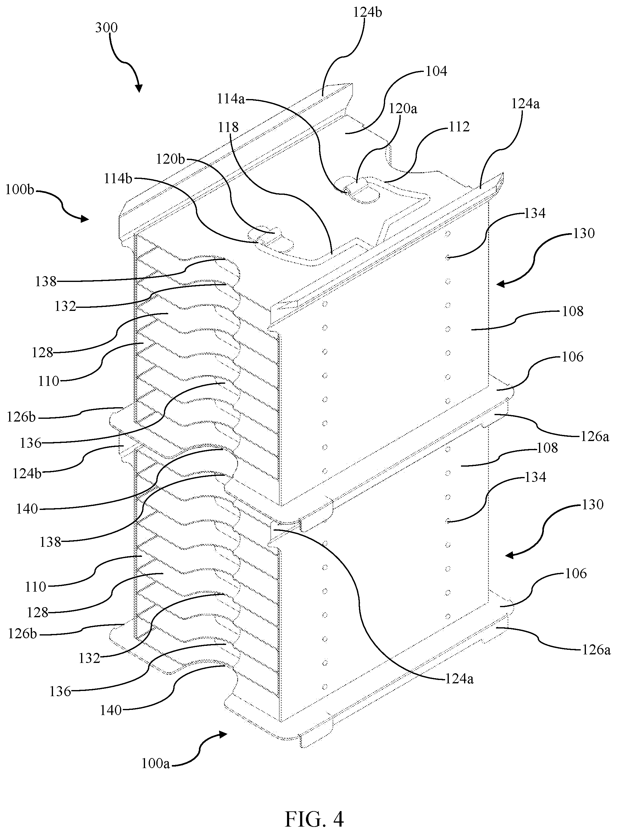 Patent US12448206 Figure 5 – Stackable rack system