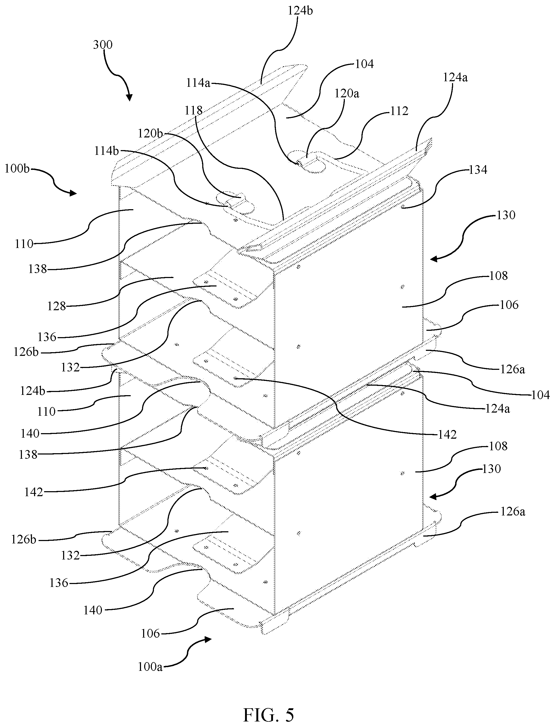 Patent US12448206 Figure 6 – Stackable rack system