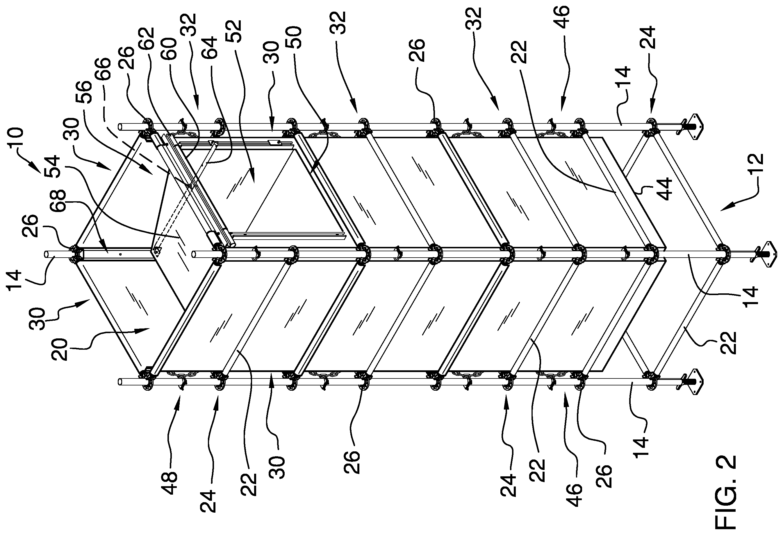 Patent US12448213 Figure 2 – Debris chute assembly