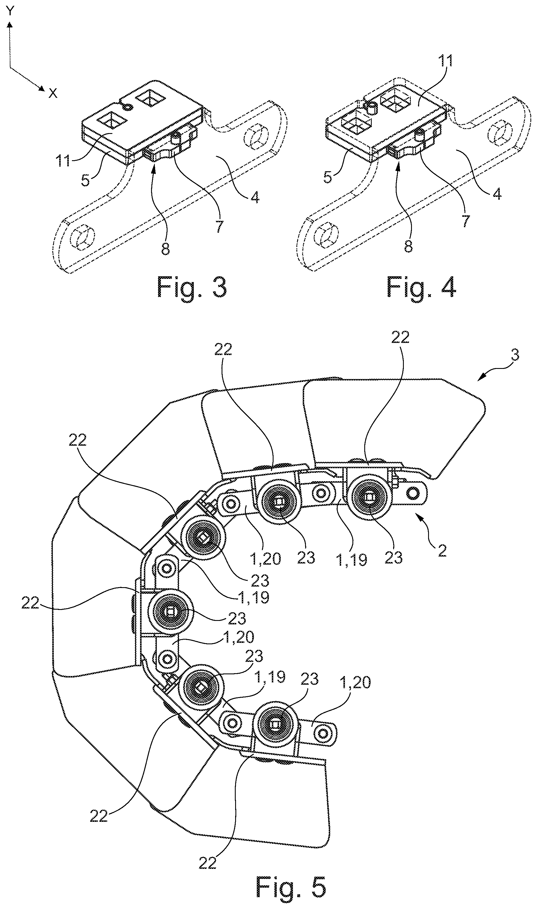 Patent US12448216 Figure 2 – Chain link, plate-link chain and chain conveyor