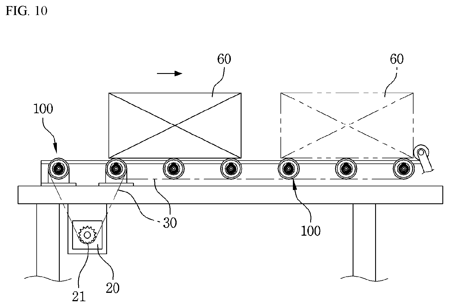 Patent US12448218 Figure 9 – Friction roller for conveyor