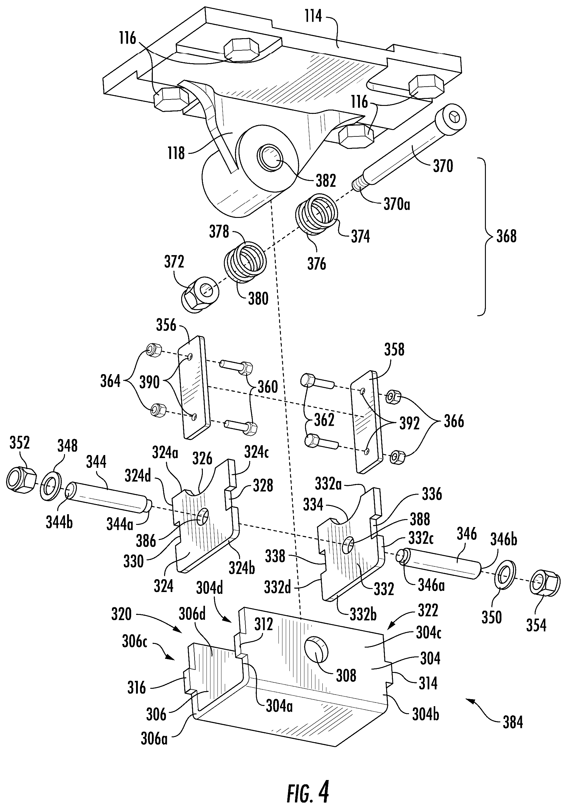 Patent US12448219 Figure 4 – Adjustable bracket assembly
