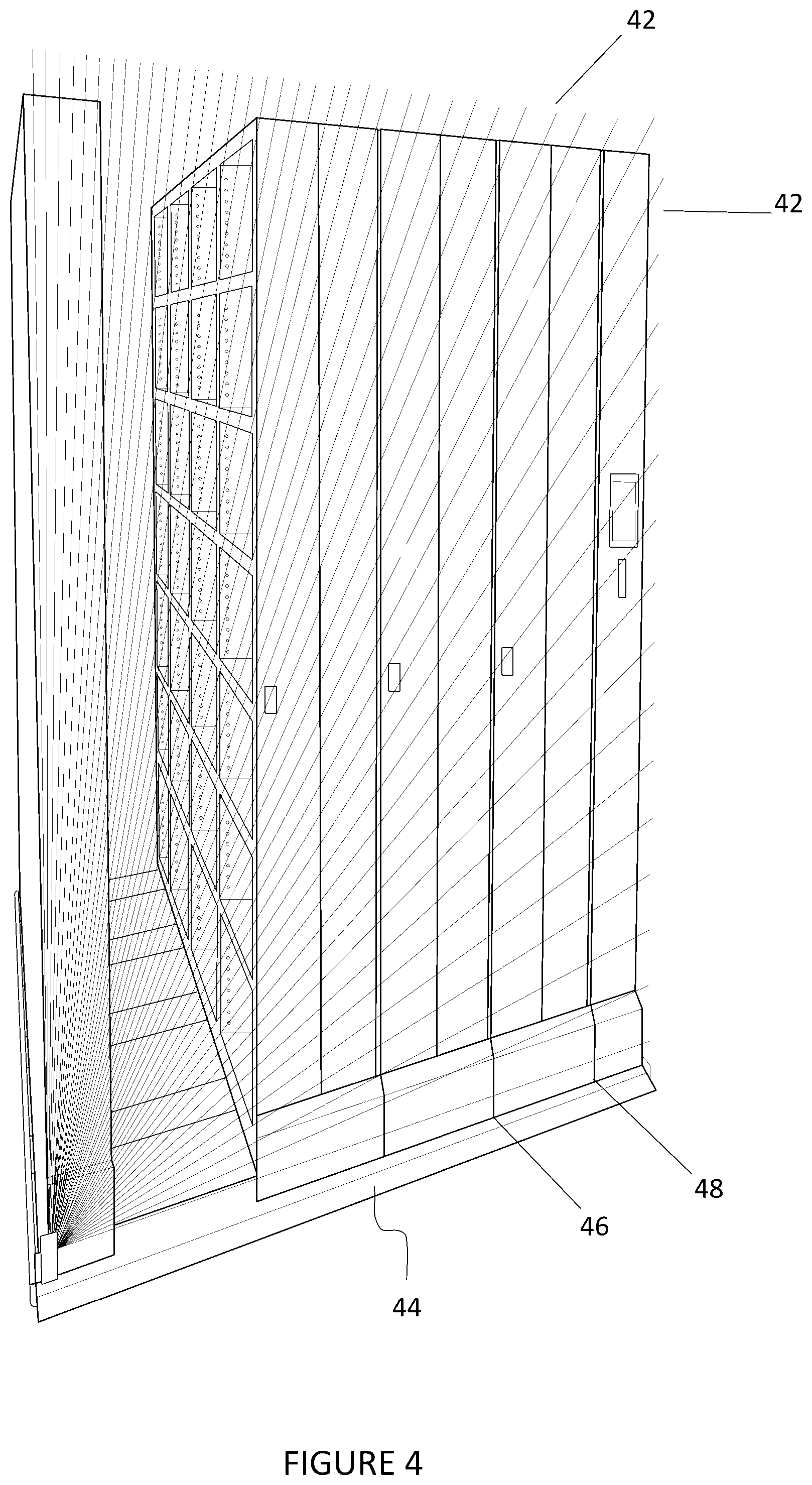 Patent US12448220 Figure 4 – Electrically driven shelving system with a LiDAR operating system