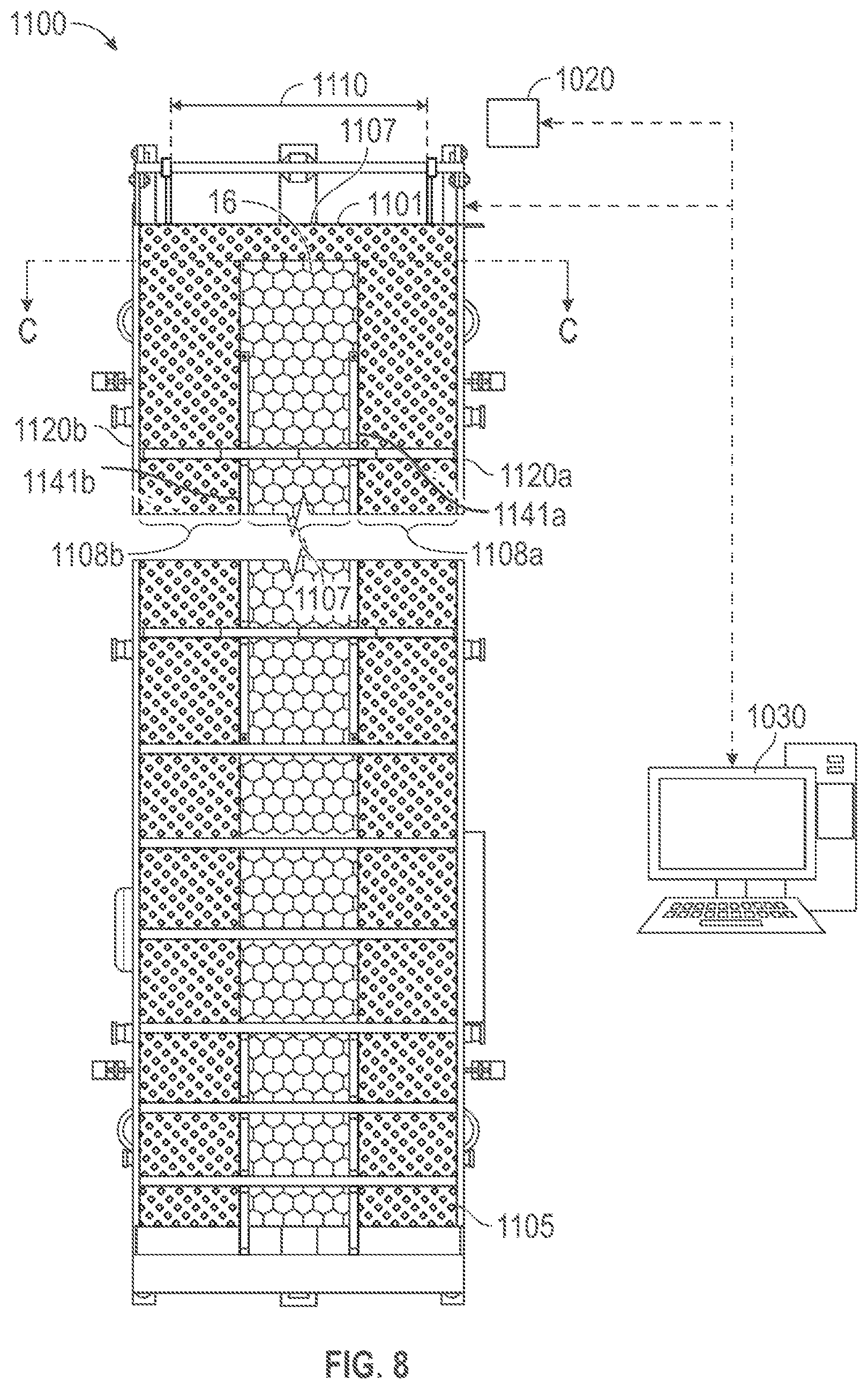 Patent US12448229 Figure 8 – Flow regulating conveyance apparatus, system and method