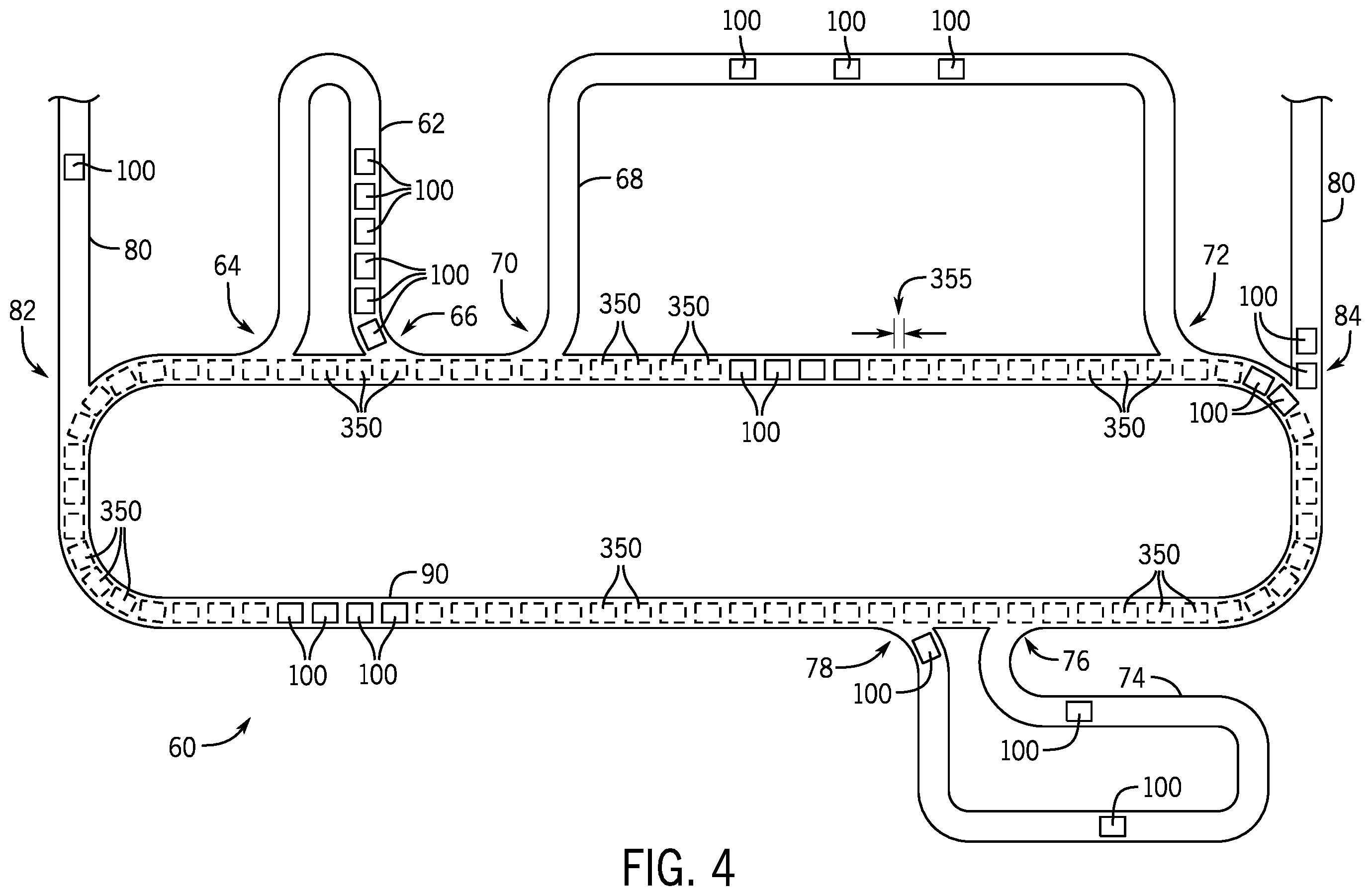 Patent US12448230 Figure 4 – Virtual slots for independent cart system