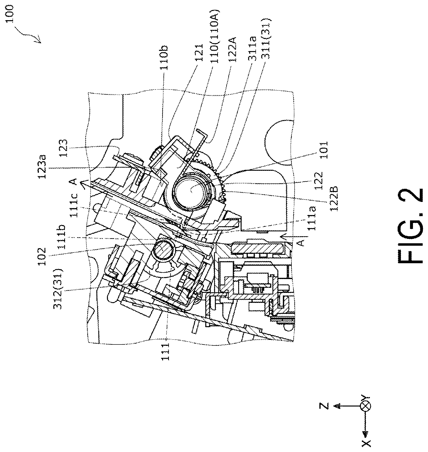 Patent US12448244 Figure 2 – Transport device and recording device