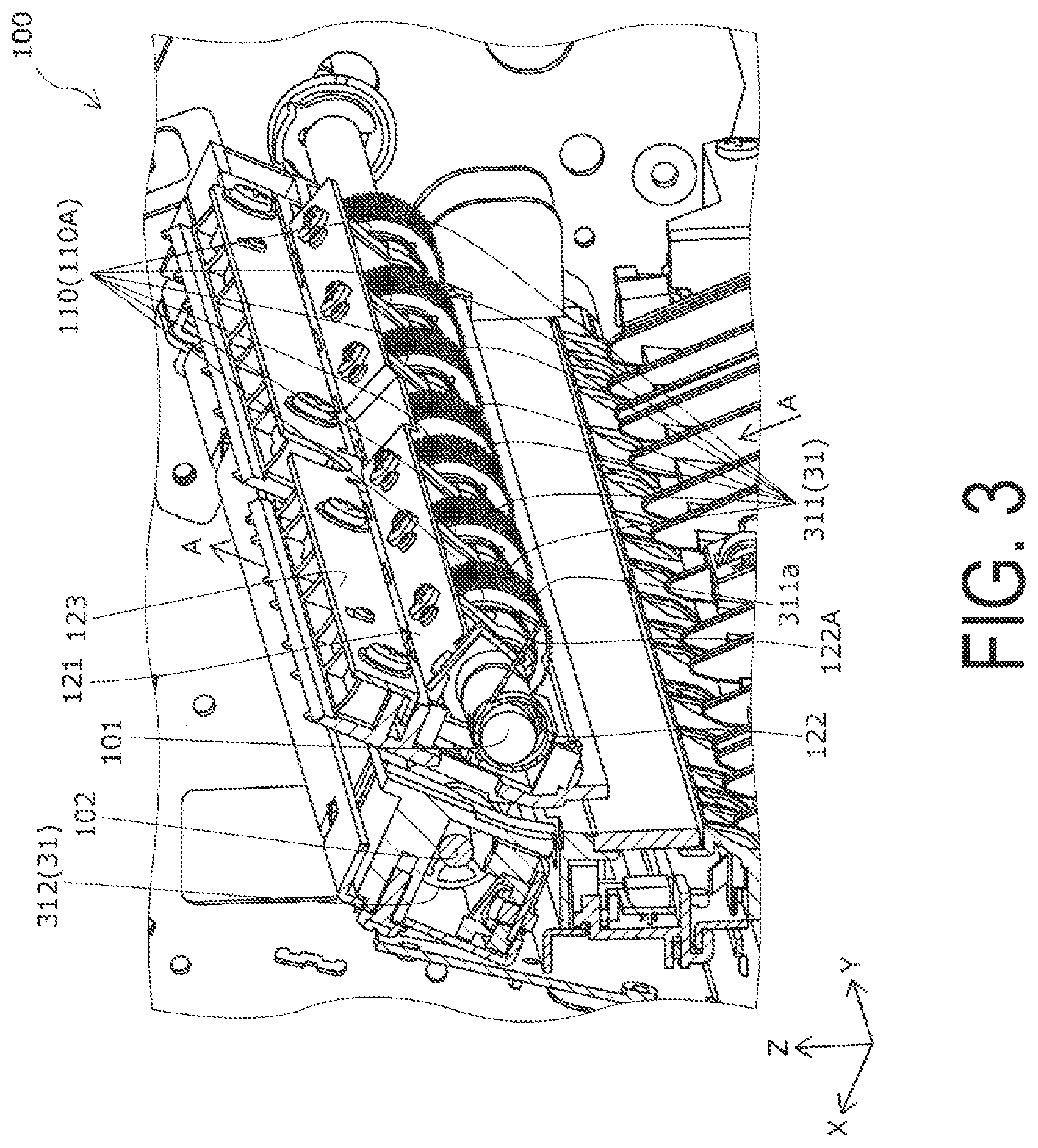 Patent US12448244 Figure 3 – Transport device and recording device