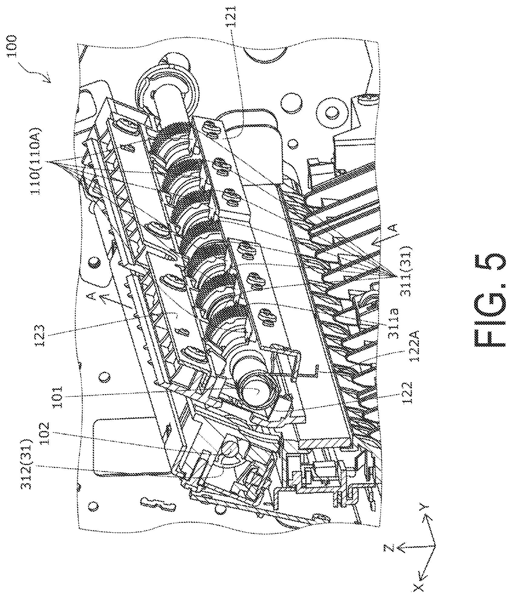 Patent US12448244 Figure 5 – Transport device and recording device
