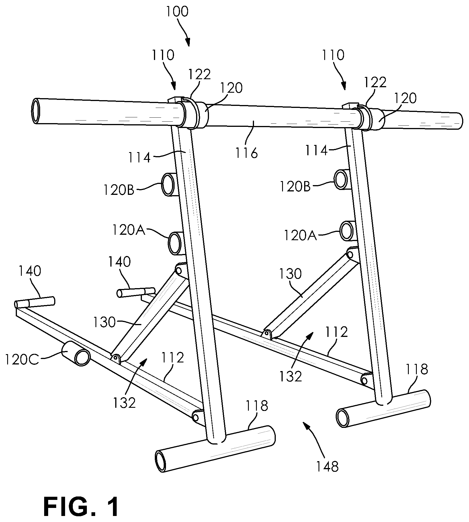 Patent US12448245 Figure 1 – Reel buck apparatus