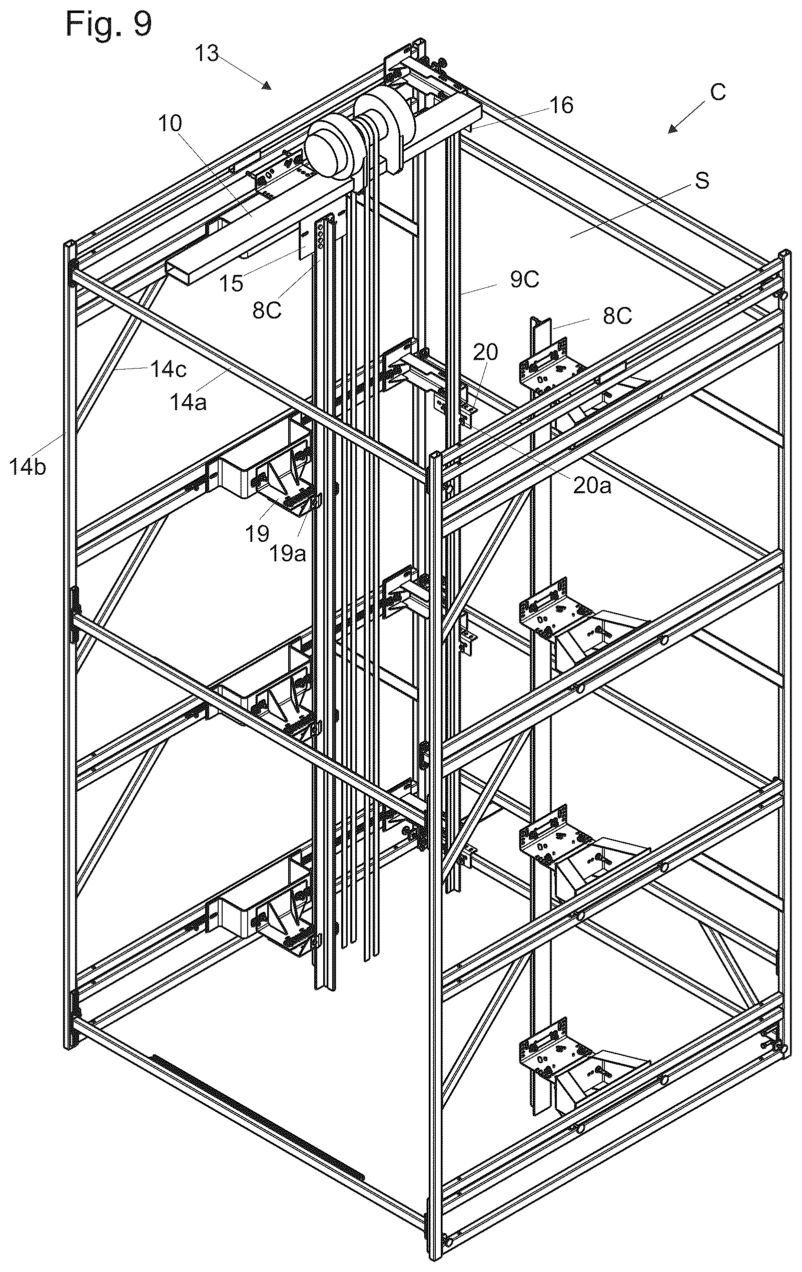 Patent US12448249 Figure 4 – Method for constructing elevator and such elevator