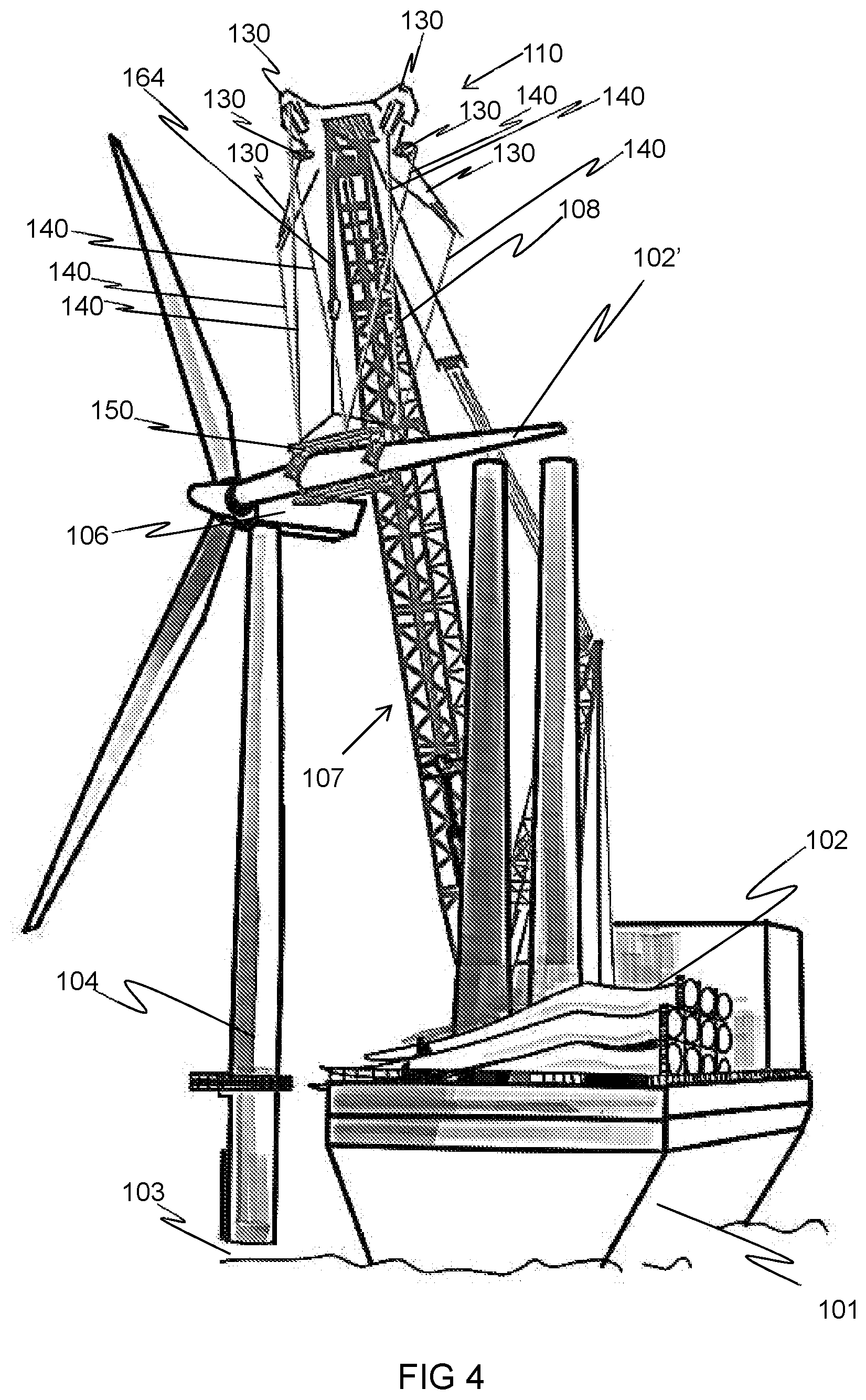 Patent US12448252 Figure 4 – Hoisting arrangement for assembly of wind turbines