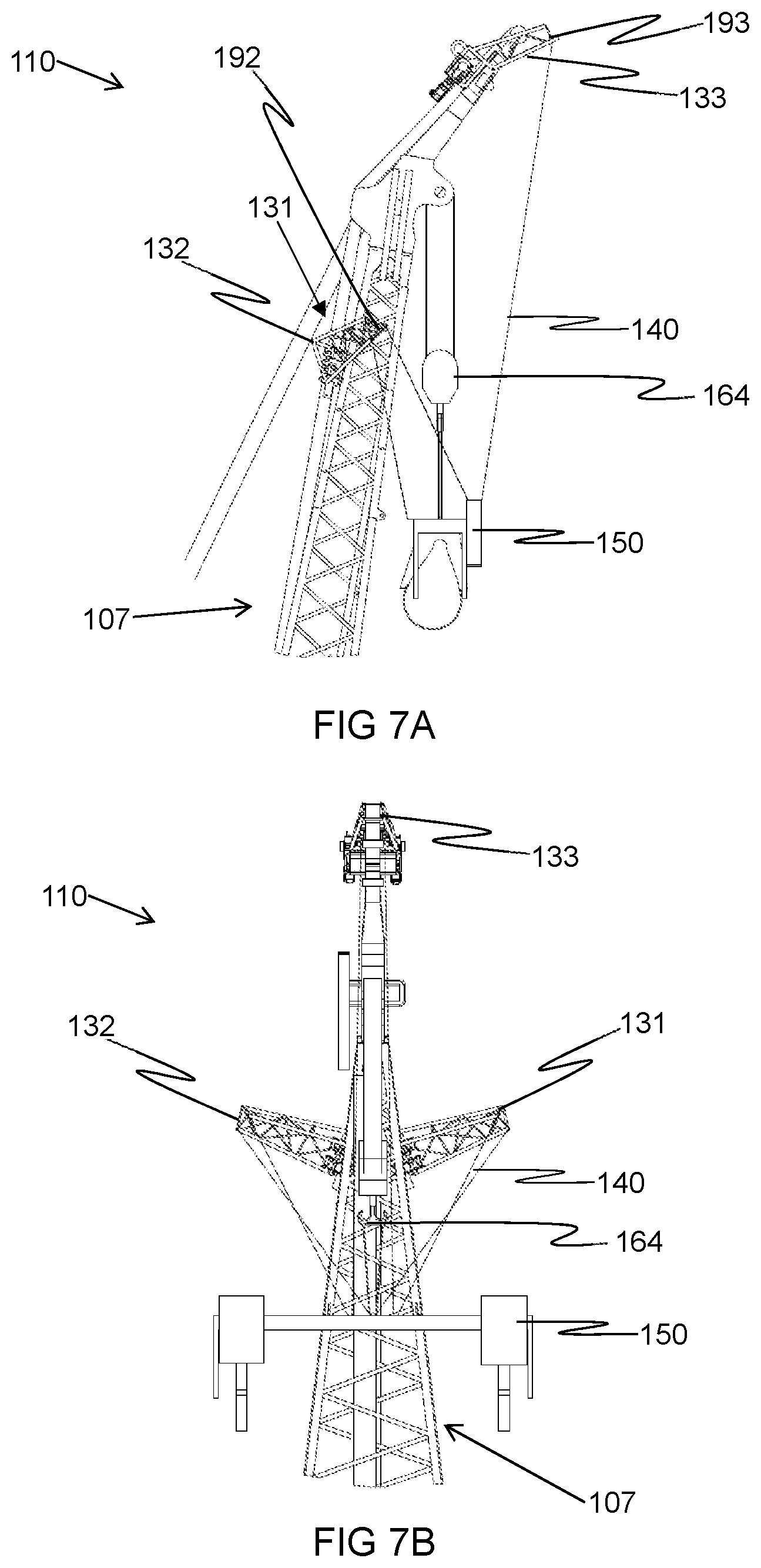 Patent US12448252 Figure 7 – Hoisting arrangement for assembly of wind turbines