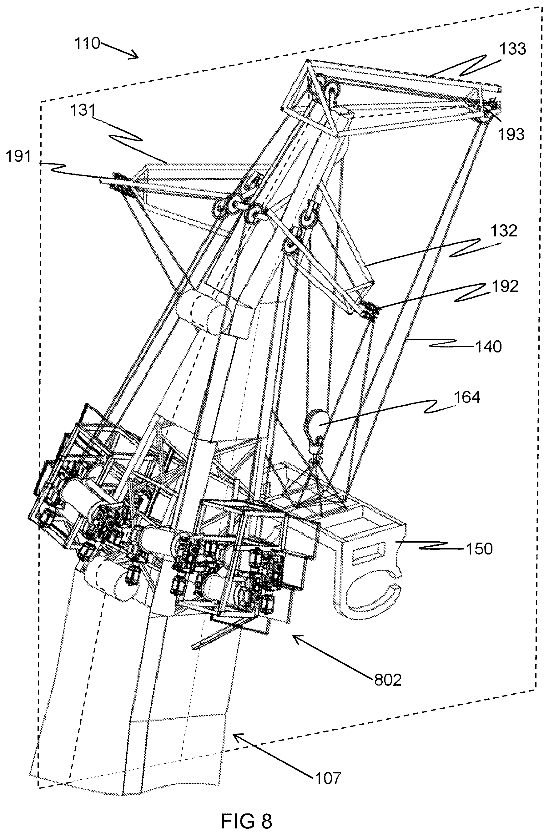Patent US12448252 Figure 8 – Hoisting arrangement for assembly of wind turbines