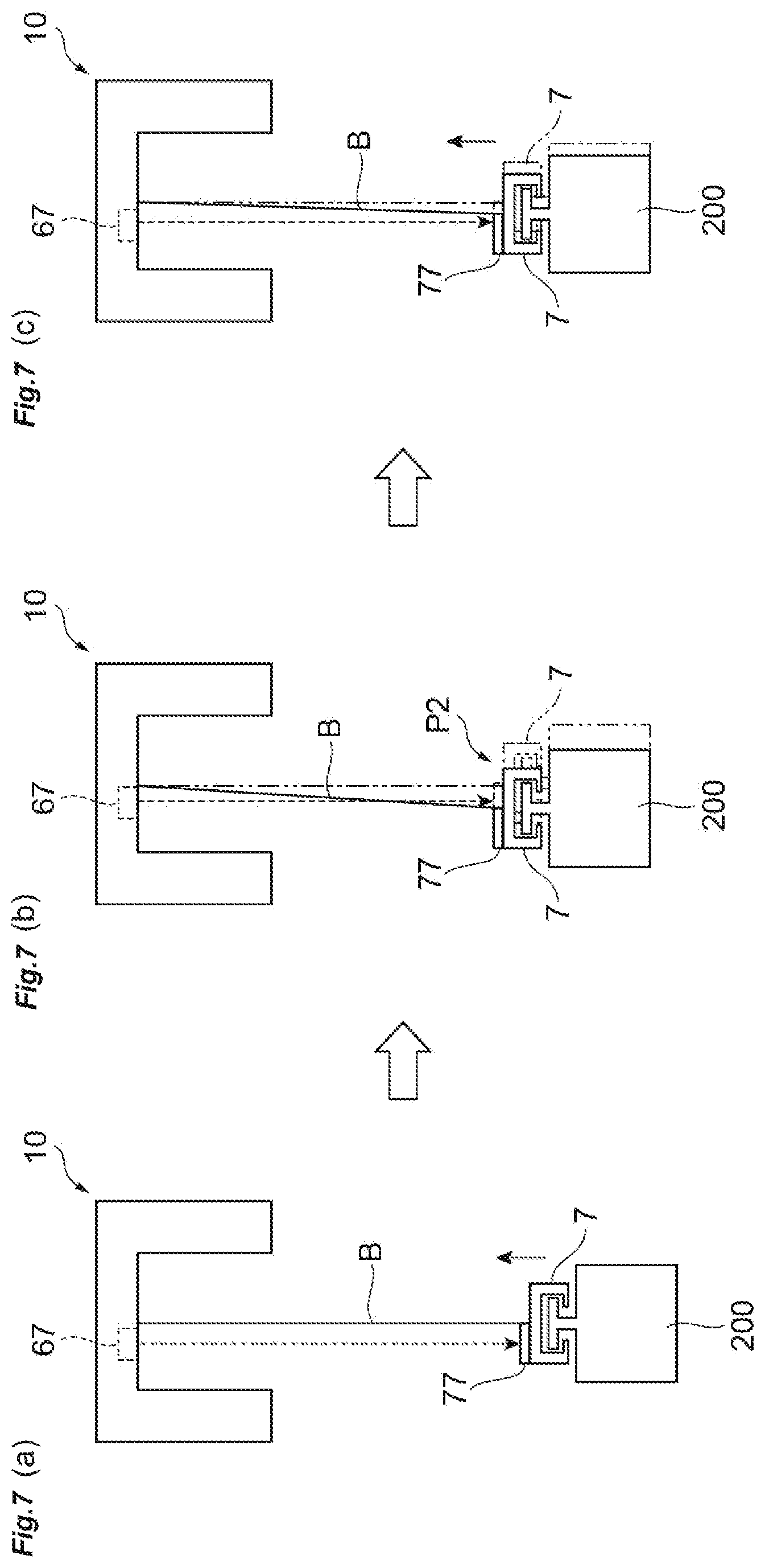 Patent US12448254 Figure 7 – Overhead transport vehicle, and method of controlling raising/lowering of gripping unit