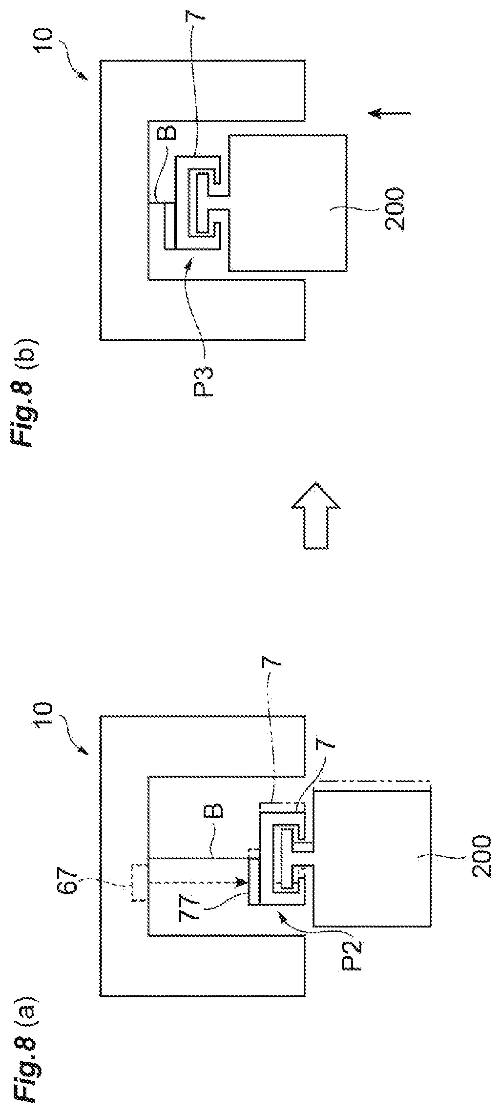Patent US12448254 Figure 8 – Overhead transport vehicle, and method of controlling raising/lowering of gripping unit