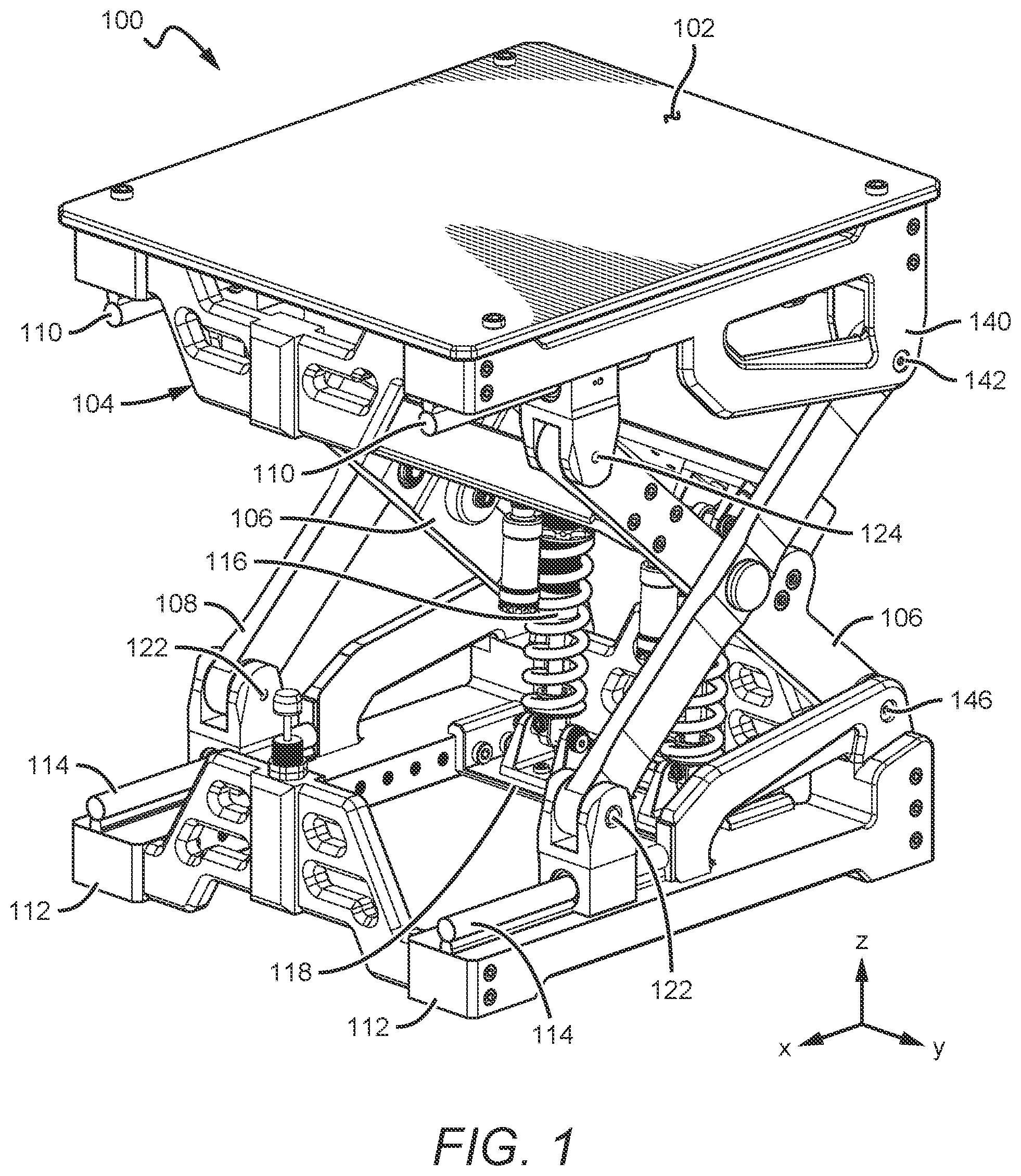 Patent US12448259 Figure 1 – Vertically stabilized platform