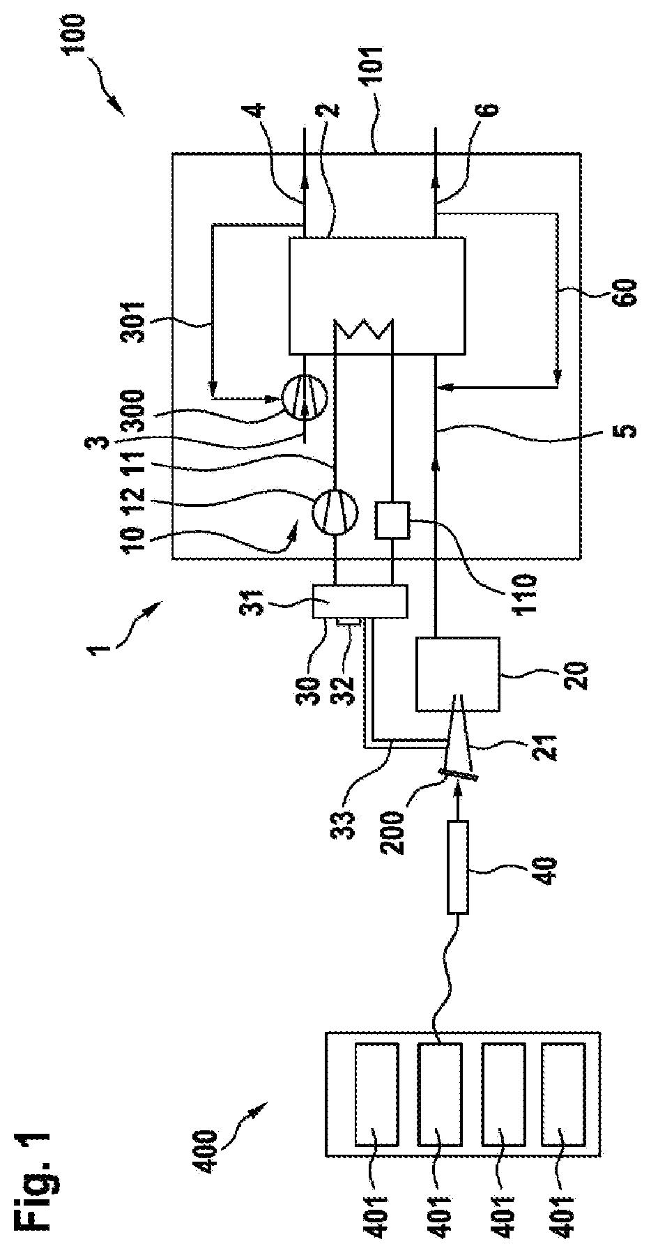 Patent US12448274 Figure 1 – System unit and method for deicing a spigot of a petrol pump of a filling station device having such a system unit