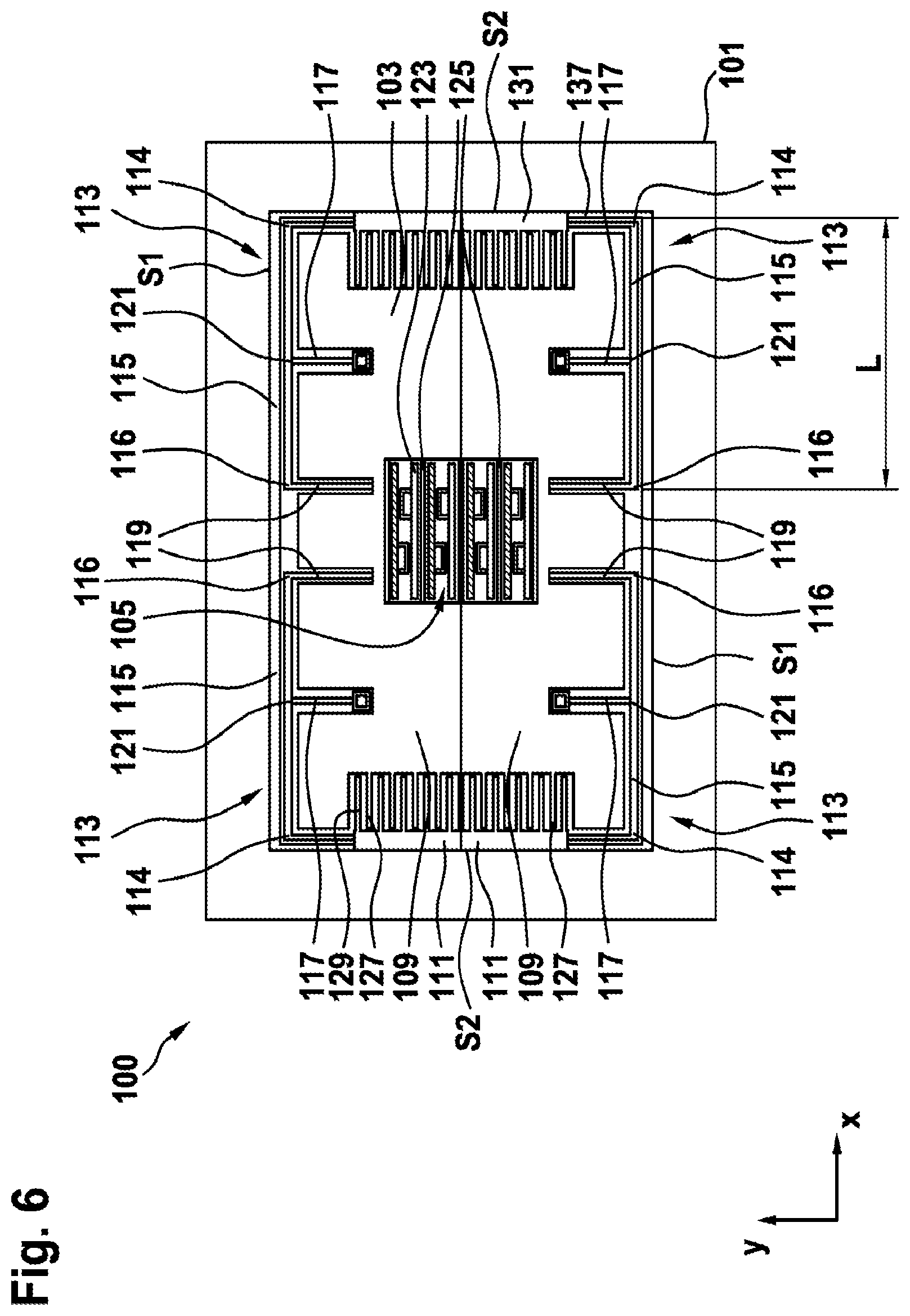 Patent US12448281 Figure 6 – Micromechanical sensor structure with damping structure