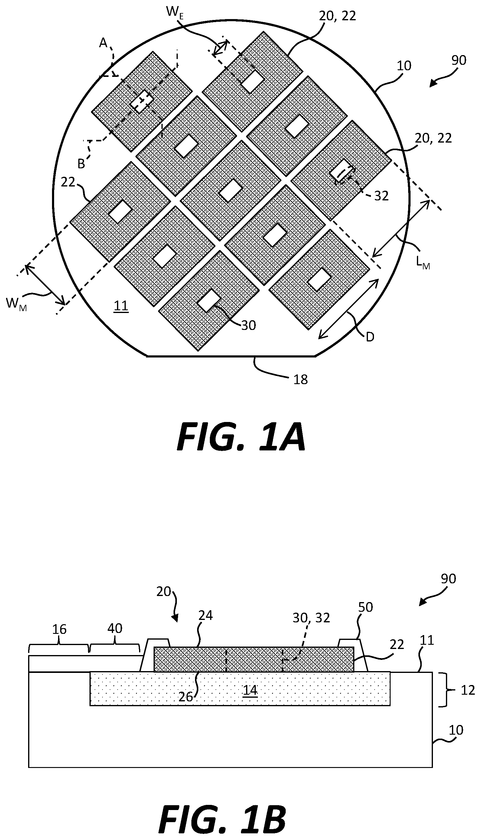 Patent US12448283 Figure 1 – Micro-device structures with etch holes