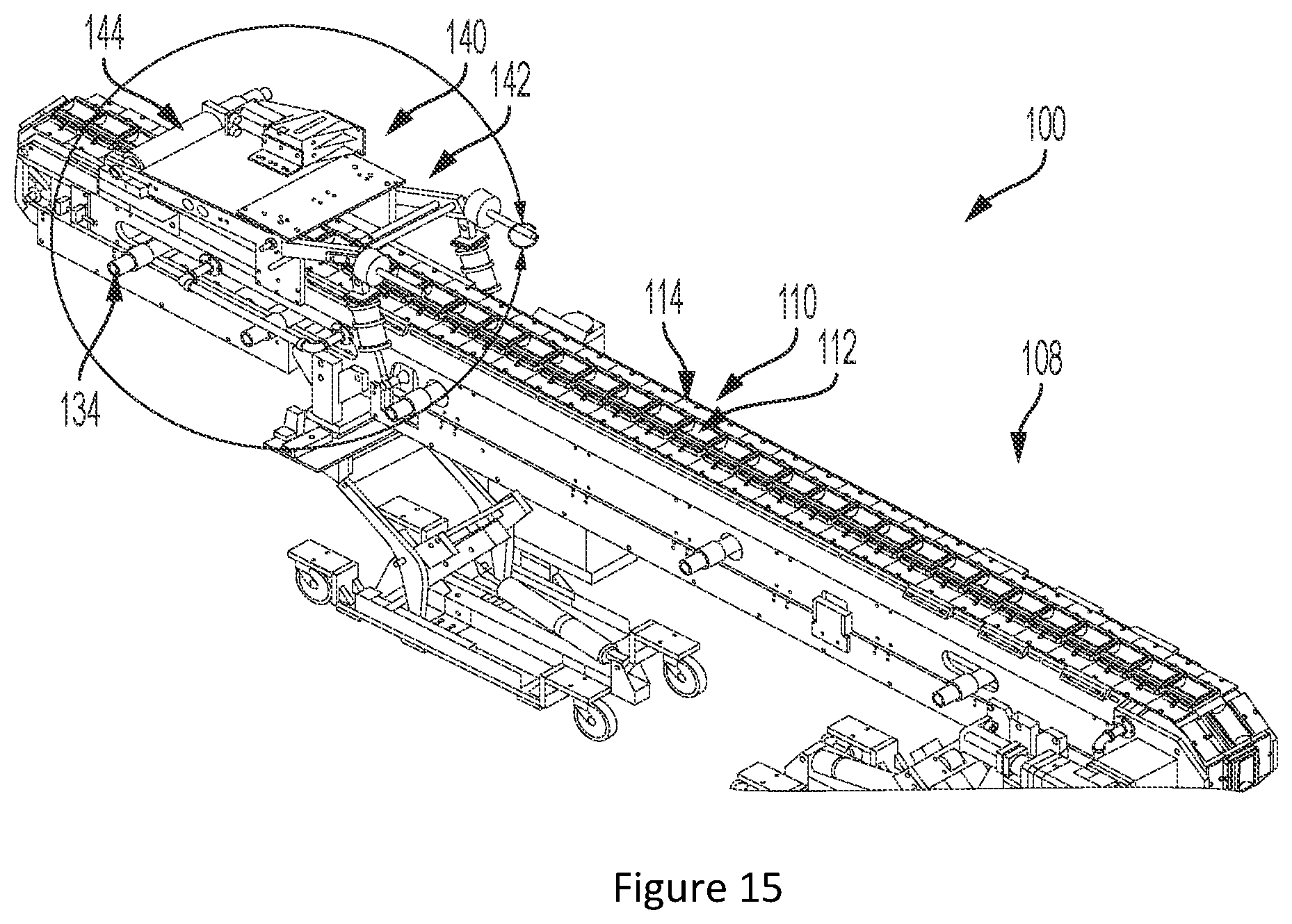 Patent US12448313 Figure 15 – Versatile glass forming conveyor with 3-D vacuum forming capability