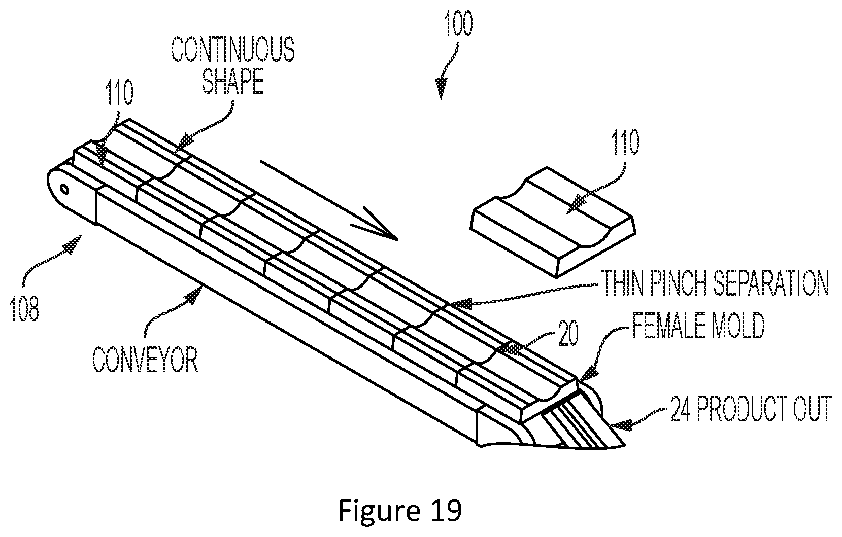 Patent US12448313 Figure 20 – Versatile glass forming conveyor with 3-D vacuum forming capability