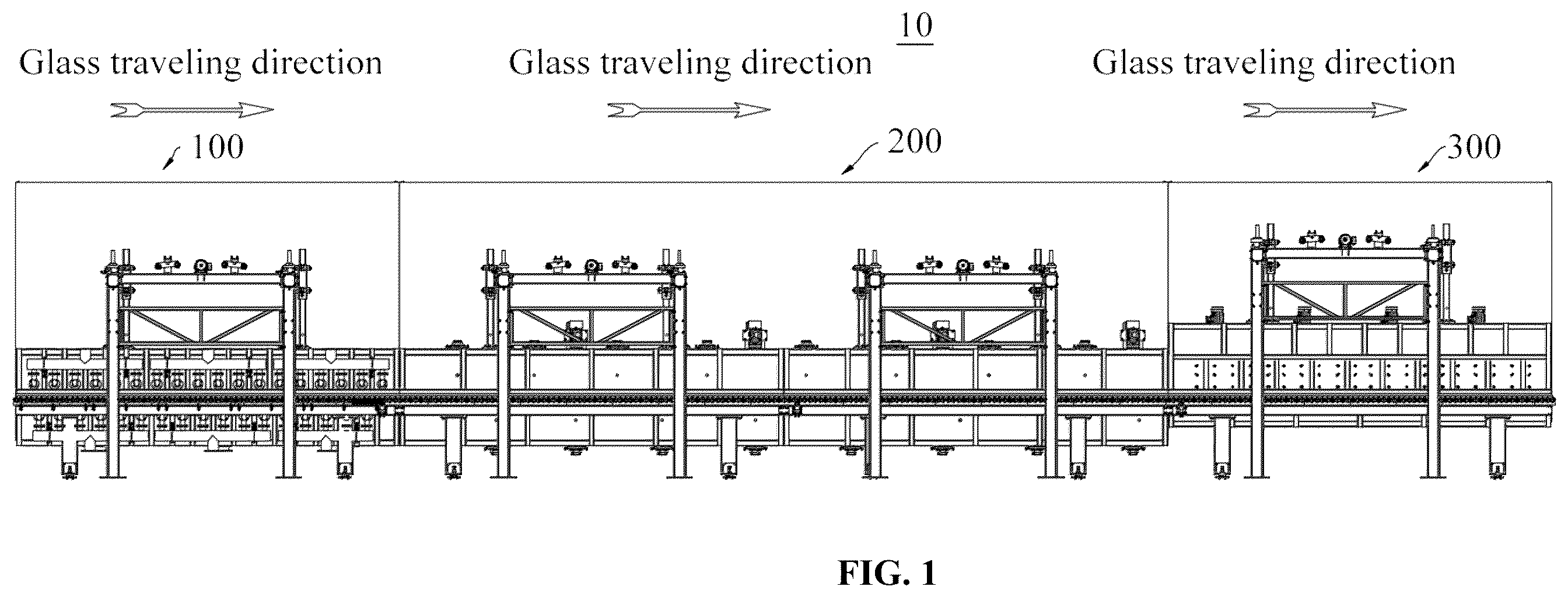 Patent US12448315 Figure 1 – Glass tempering furnace and glass tempering method