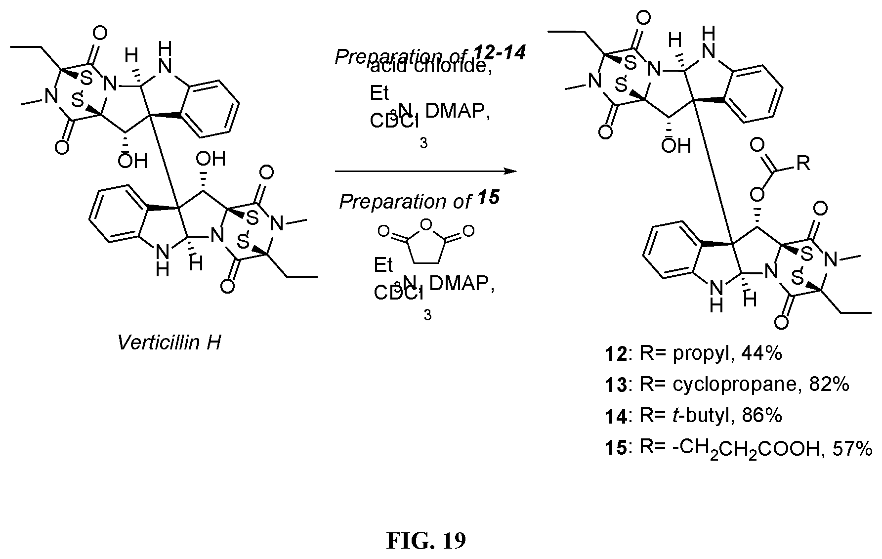 Patent US12448398 Figure 20 – Semi-synthetic analogues of epipolythiodioxopiperazine alkaloids