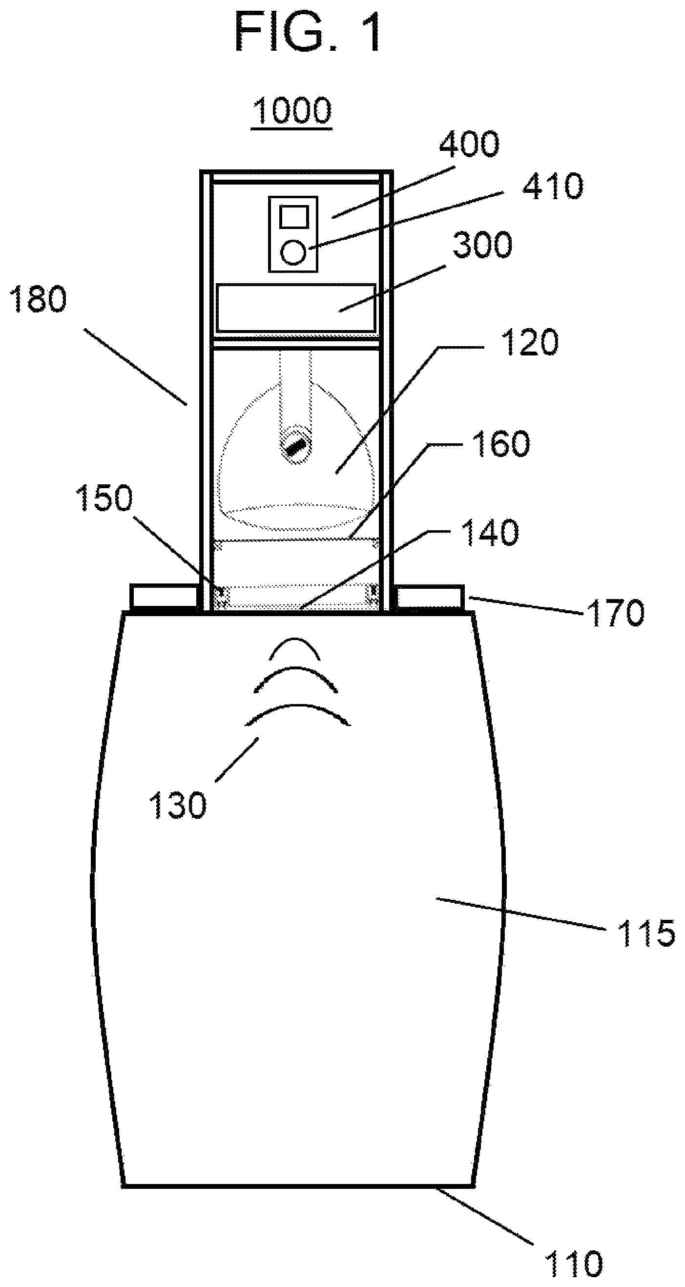 Patent US12448593 Figure 1 – Sonic infusion of alcohol