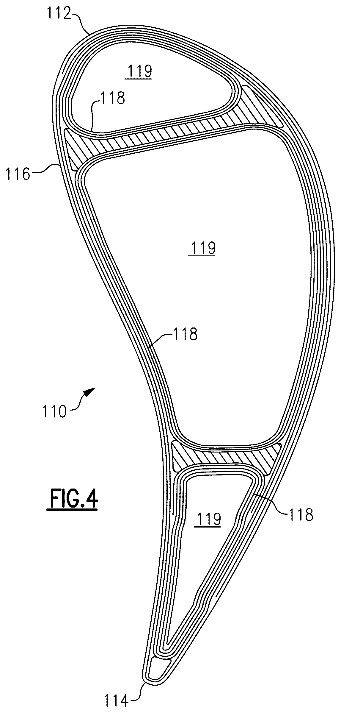 Patent US12448708 Figure 3 – Extended inner profile for mandrel for use in forming braided CMC structures