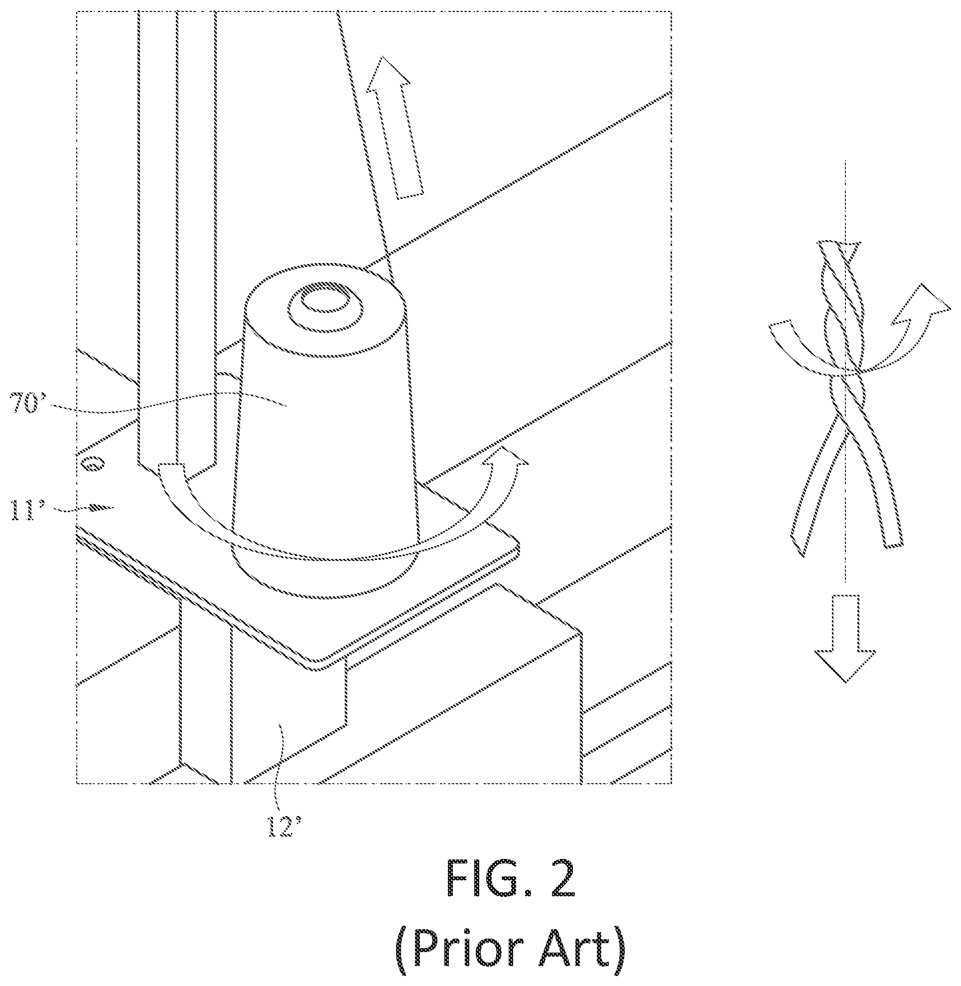 Patent US12448712 Figure 2 – Horizontal-axis sewing thread output structure