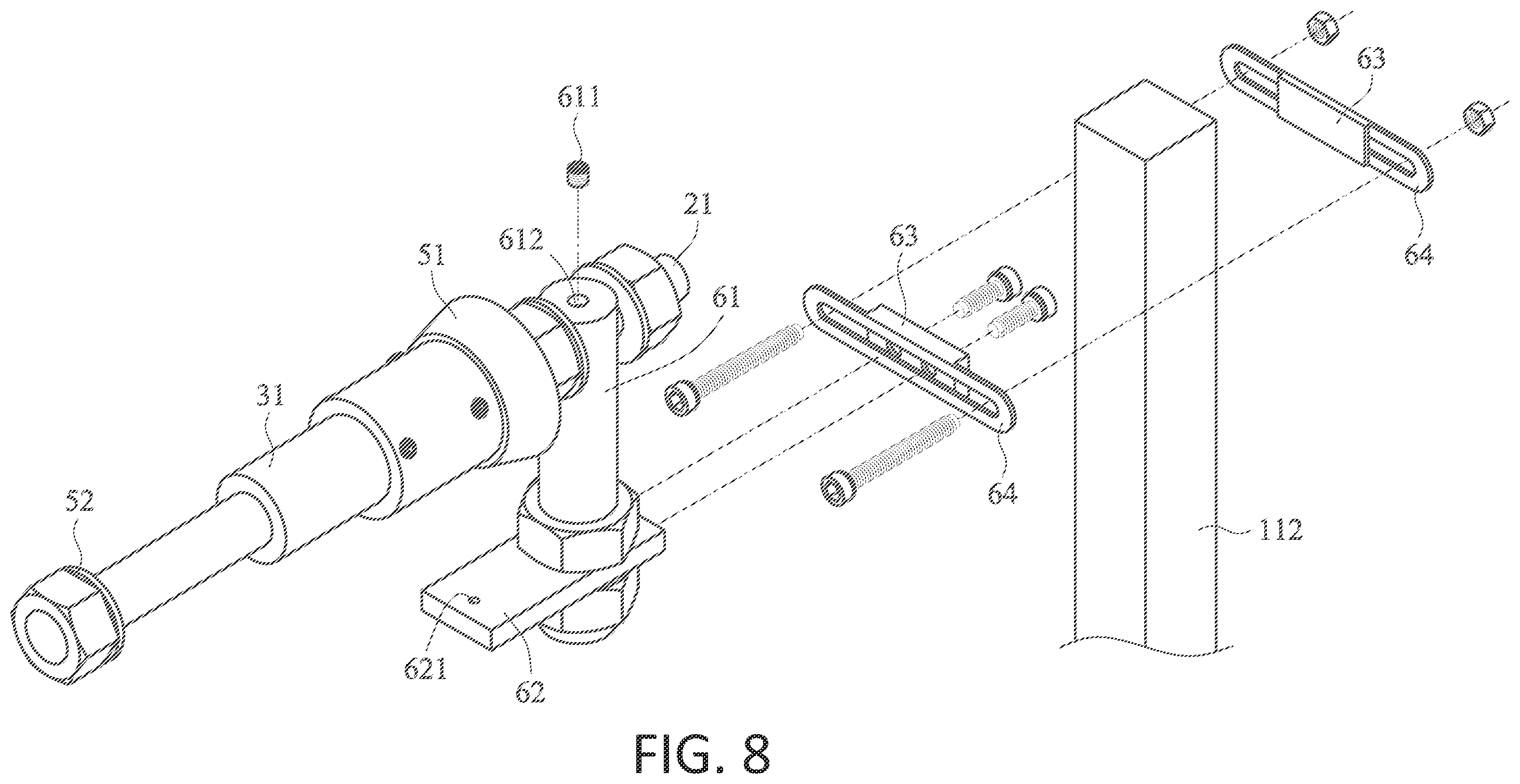 Patent US12448712 Figure 8 – Horizontal-axis sewing thread output structure