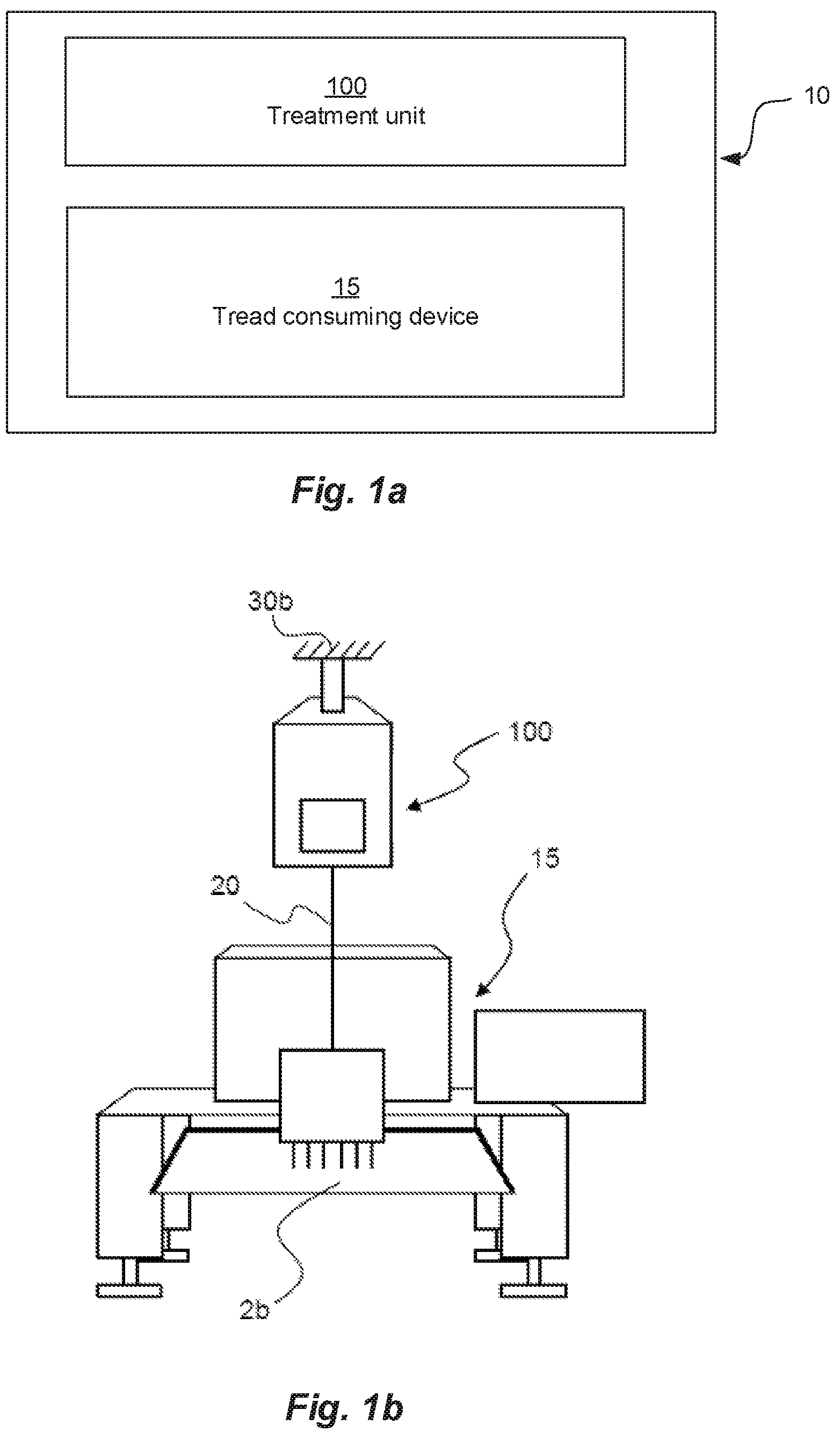 Patent US12448713 Figure 1 – Method for in-line treatment of a thread and a system therefore comprising a treatment unit and a thread speed sensor