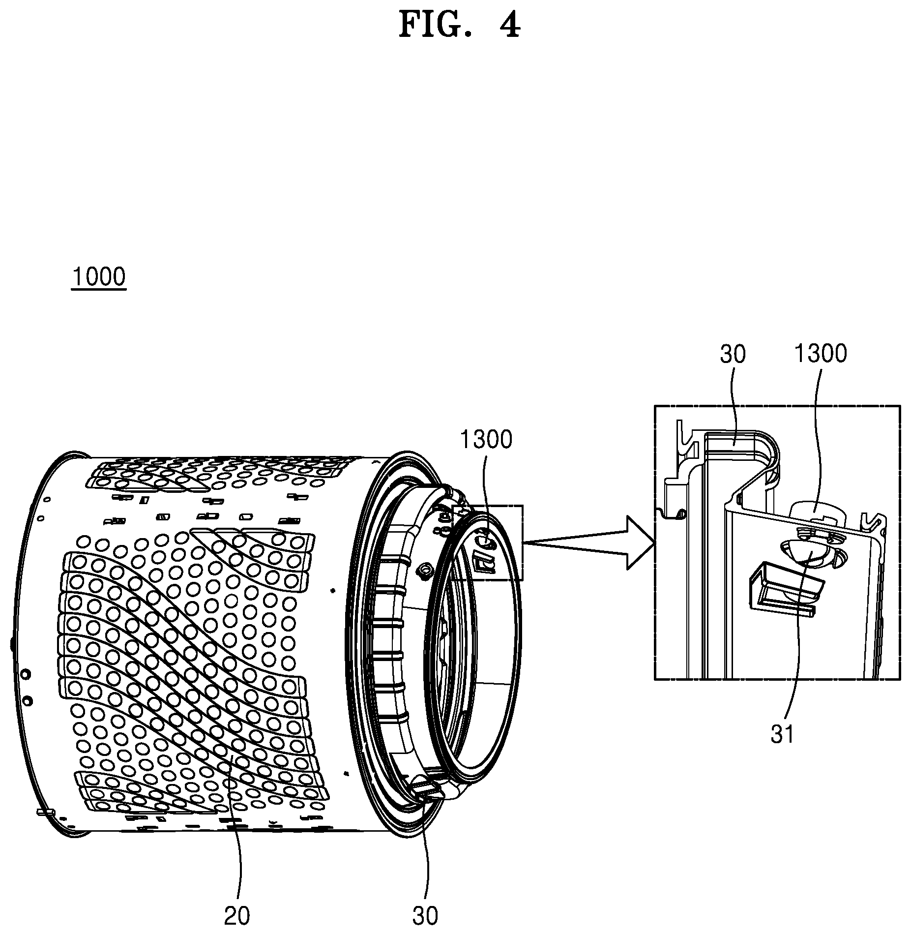 Patent US12448714 Figure 4 – Washing machine and method of controlling the washing machine