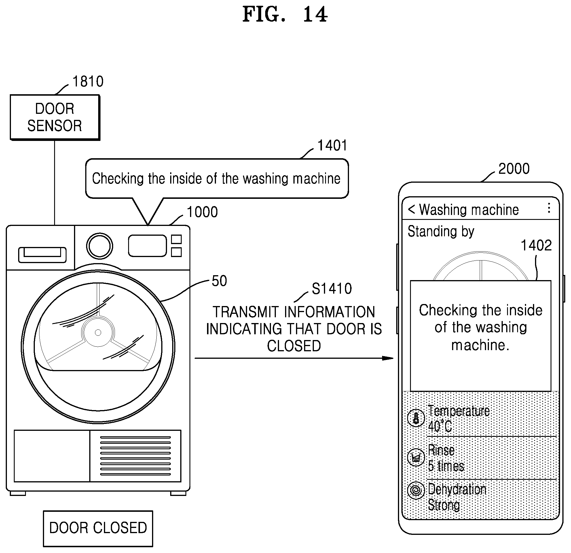 Patent US12448714 Figure 14 – Washing machine and method of controlling the washing machine