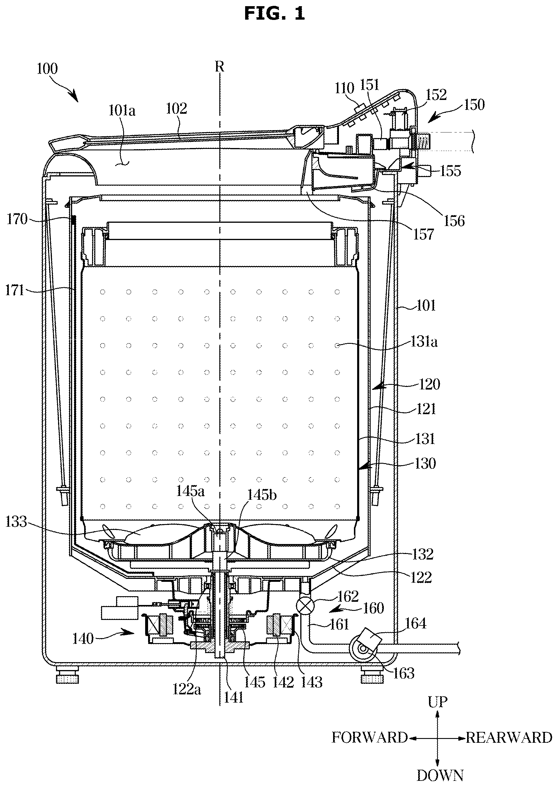 Patent US12448715 Figure 1 – Washing machine and controlling method for the same