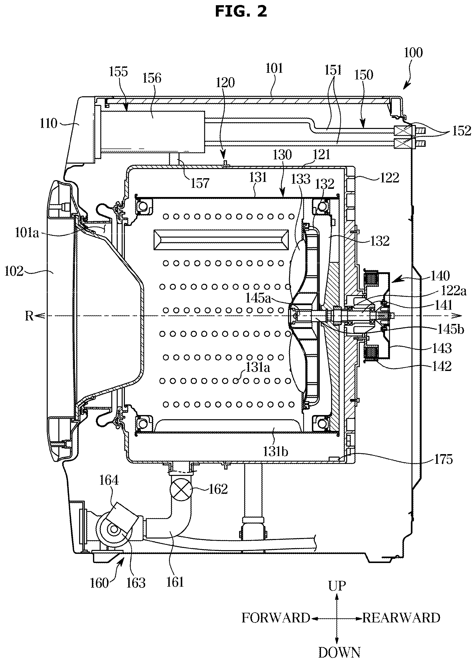 Patent US12448715 Figure 2 – Washing machine and controlling method for the same