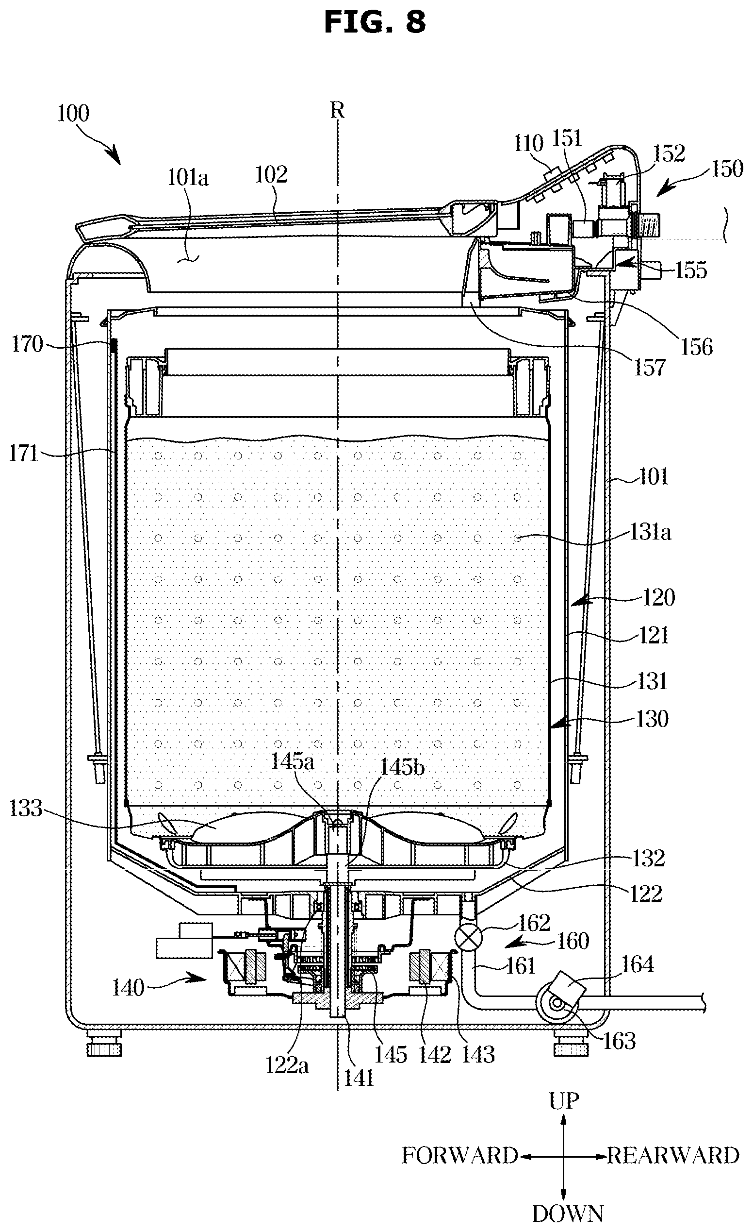 Patent US12448715 Figure 8 – Washing machine and controlling method for the same