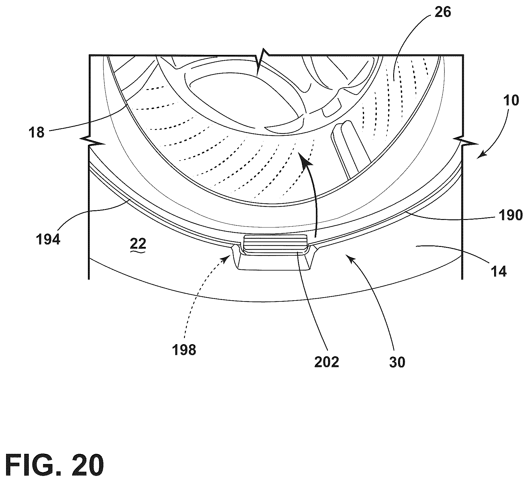 Patent US12448717 Figure 12 – Laundry appliance with a deflector