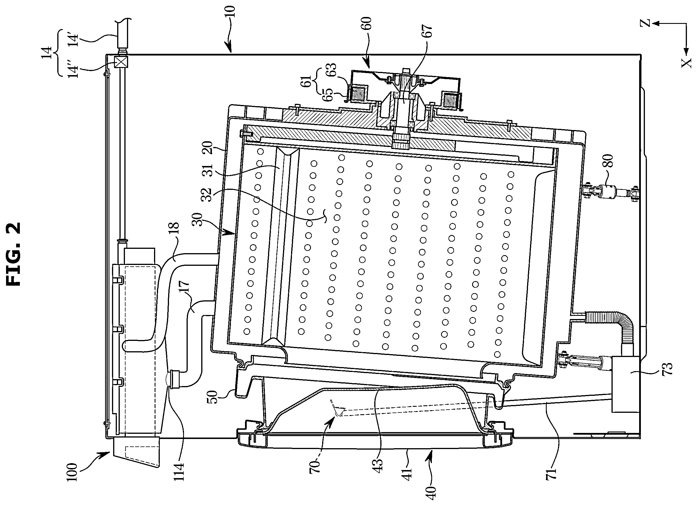 Patent US12448719 Figure 2 – Washing machine