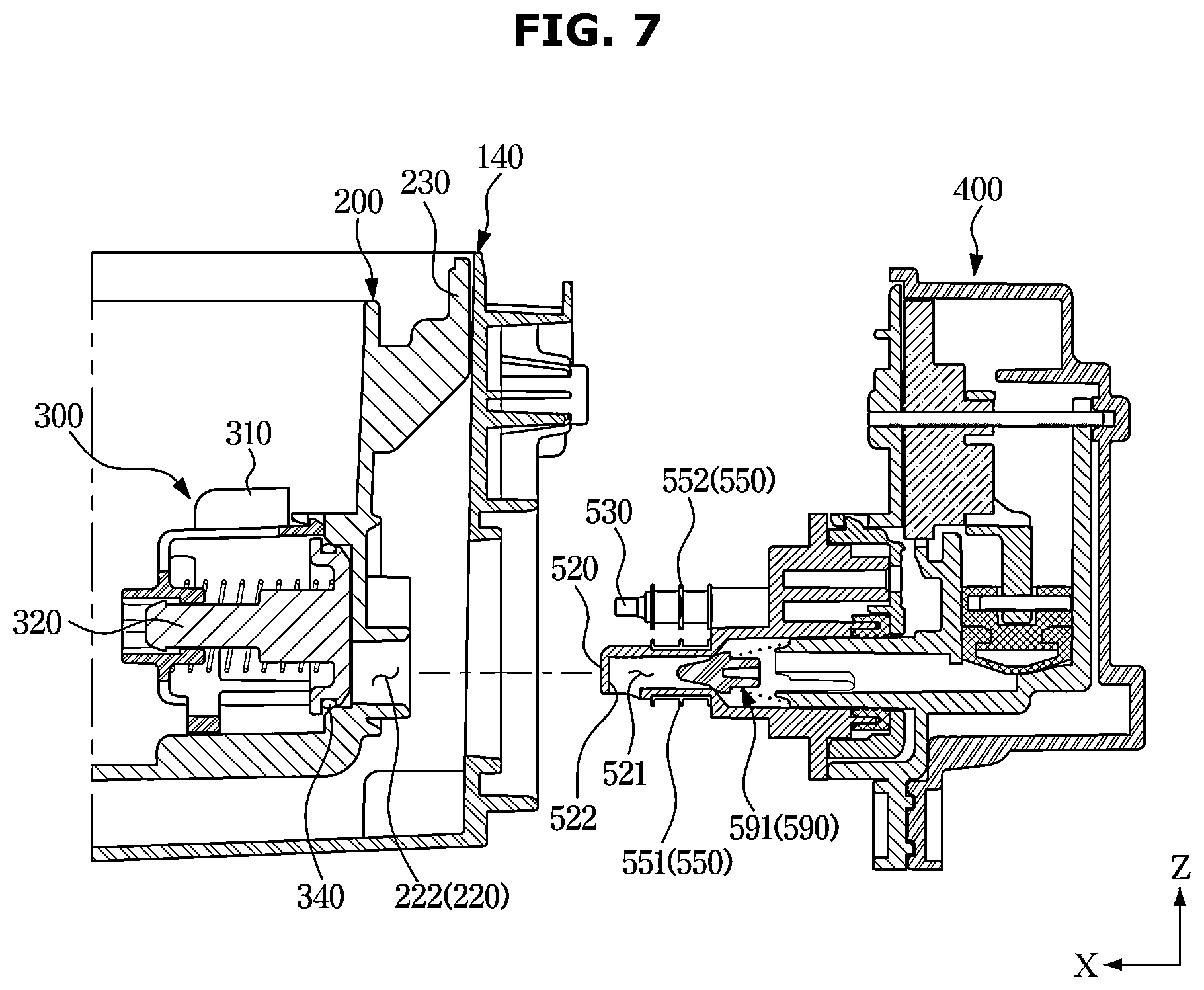 Patent US12448719 Figure 7 – Washing machine