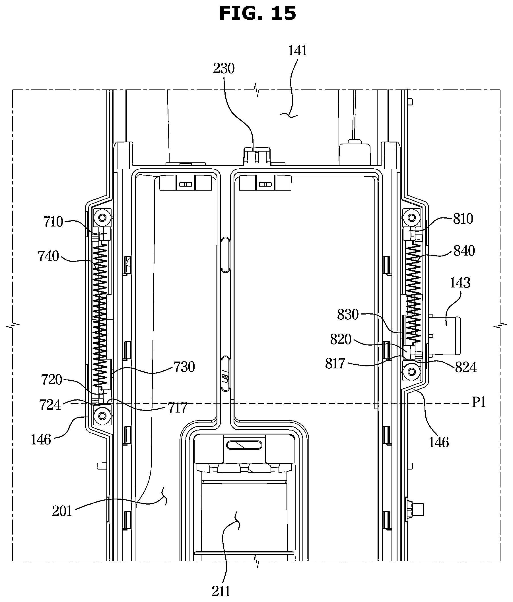 Patent US12448719 Figure 15 – Washing machine