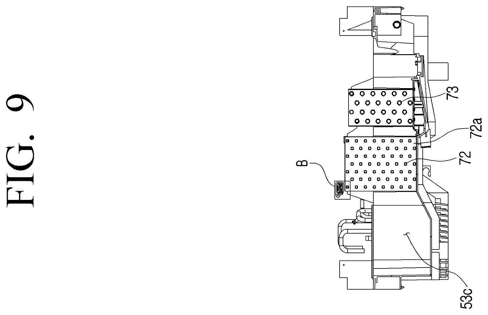 Patent US12448723 Figure 9 – Washing machine with dryer