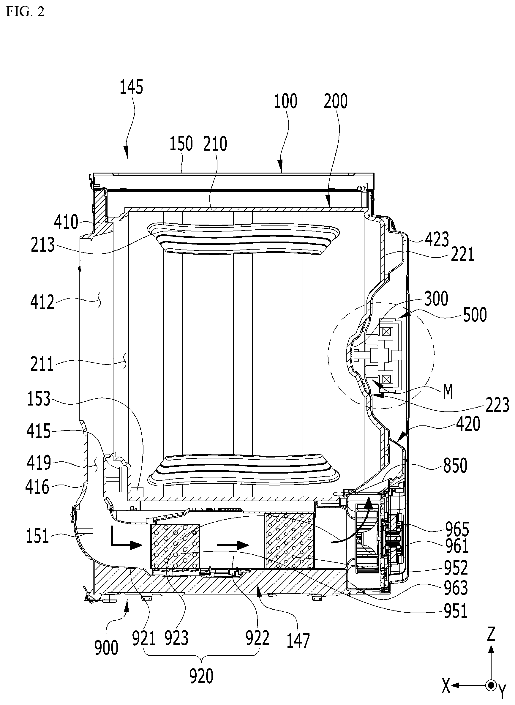 Patent US12448725 Figure 2 – Laundry treating apparatus